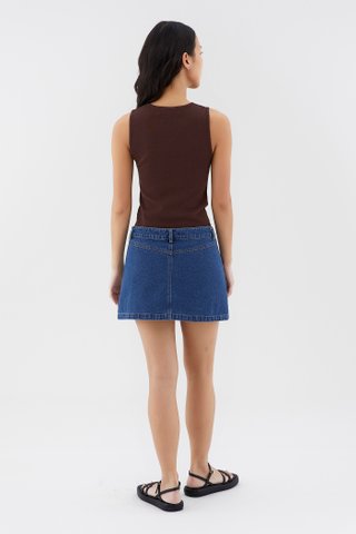Amonica Low-Rise Denim Skirt