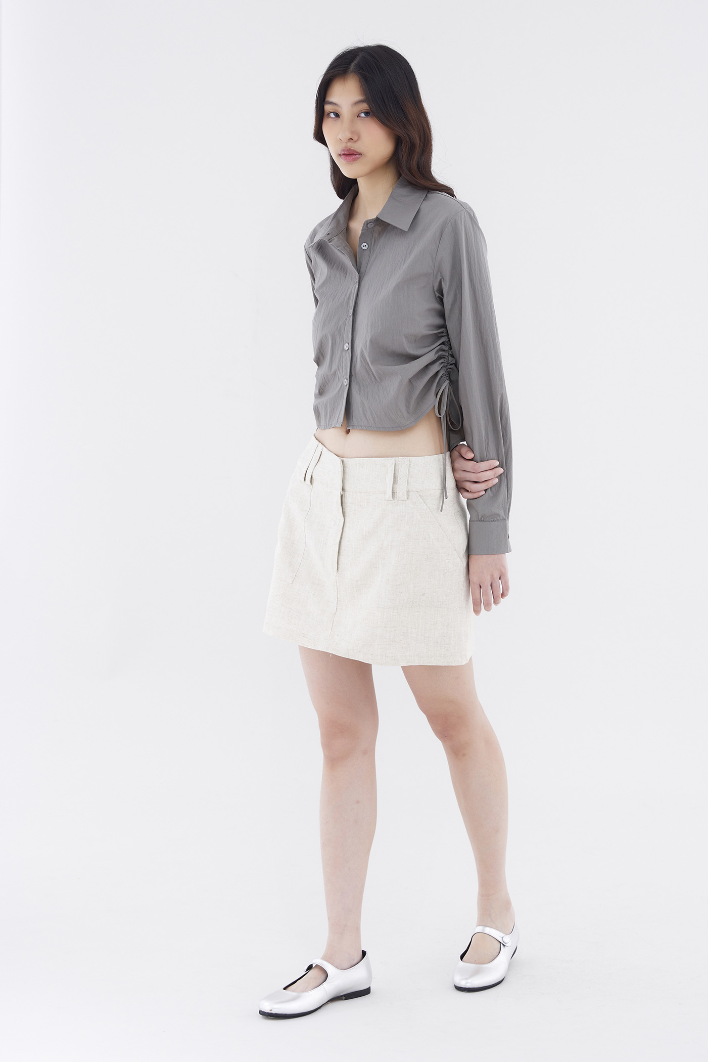 Vanrell Linen Low-Rise Skirt