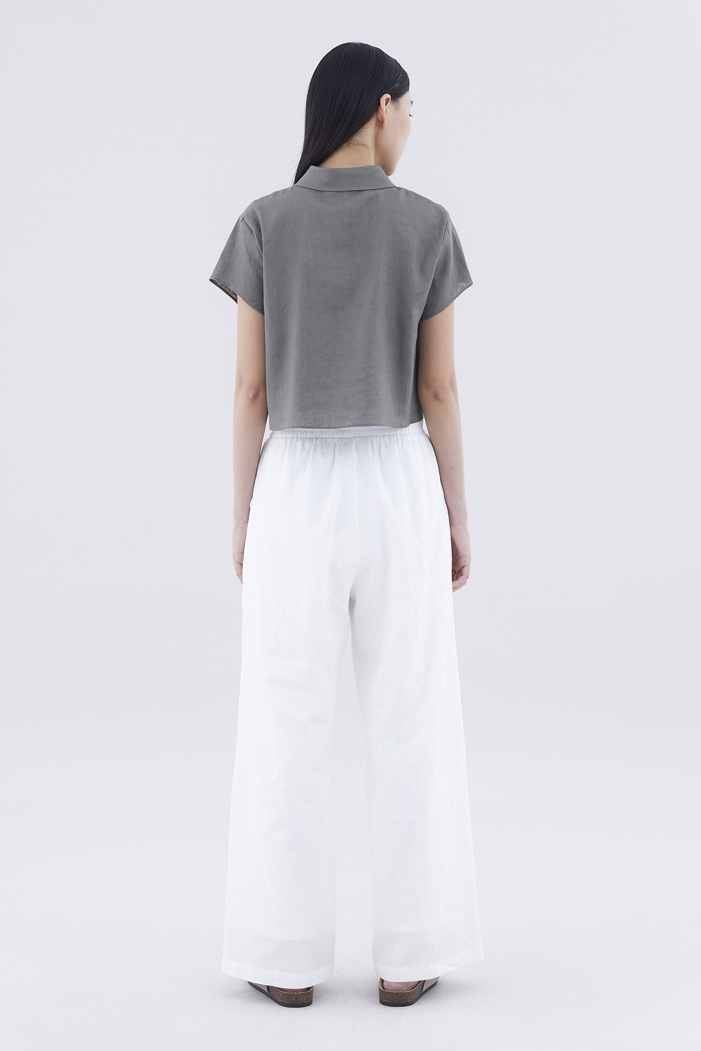Delyse Linen Crop Shirt
