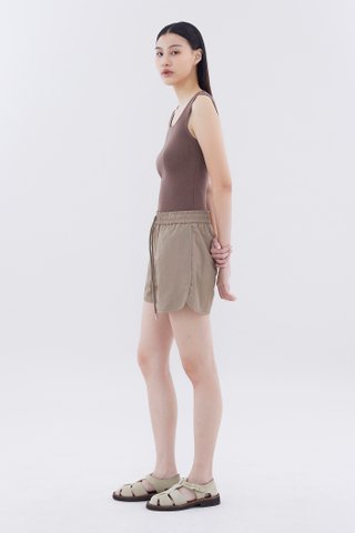 Ellegra Curve-Hem Shorts