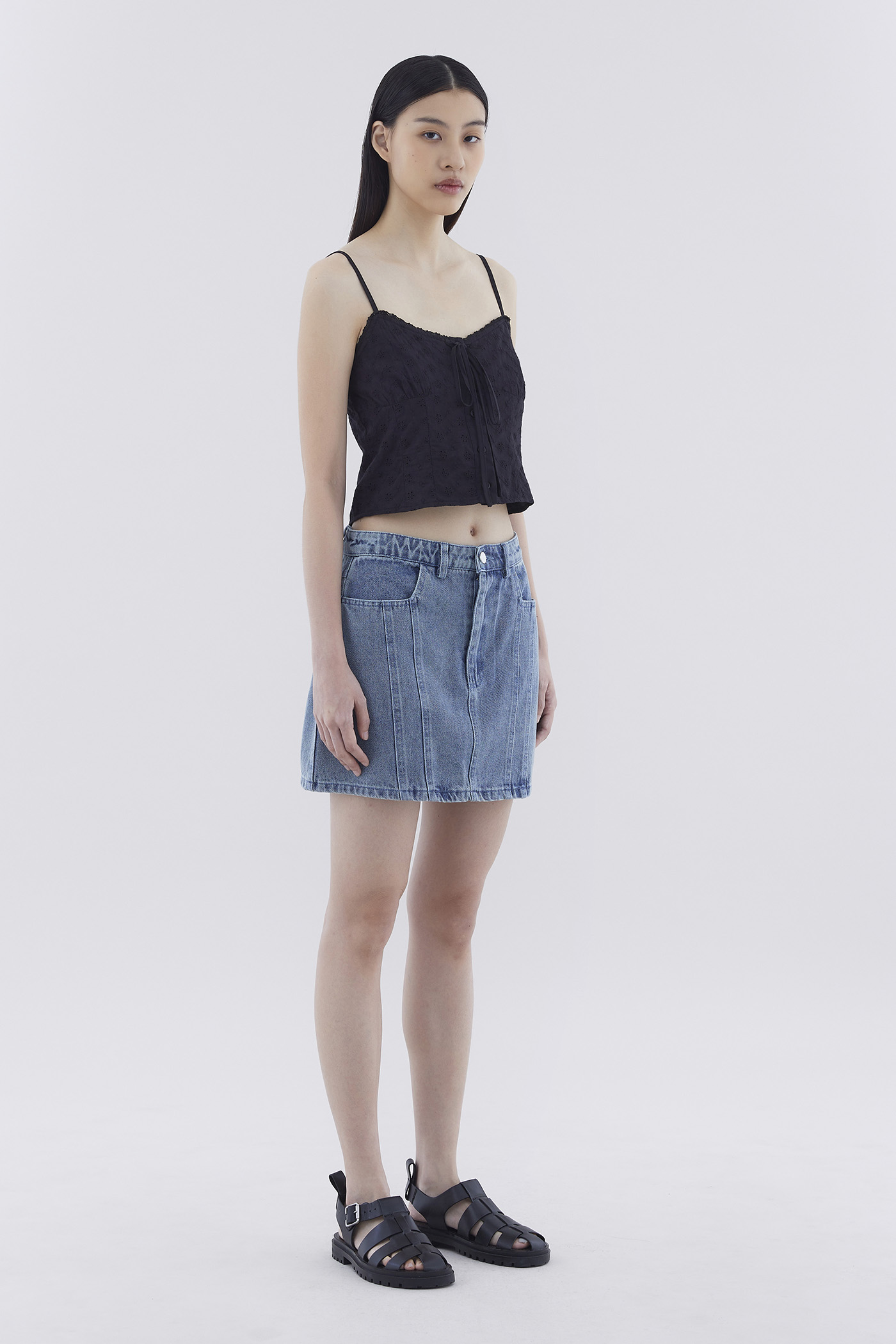 Clauda Mid-Rise Denim Mini Skirt