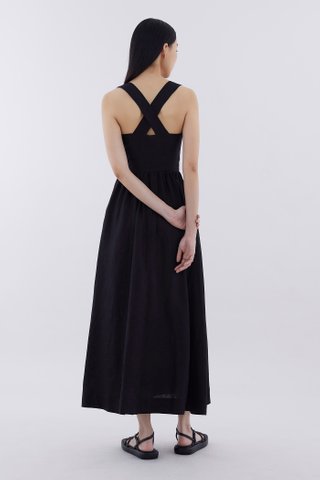 Kindrall Linen Cross-Back Dress