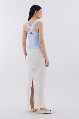 Merdeve Linen Cross-Back Top