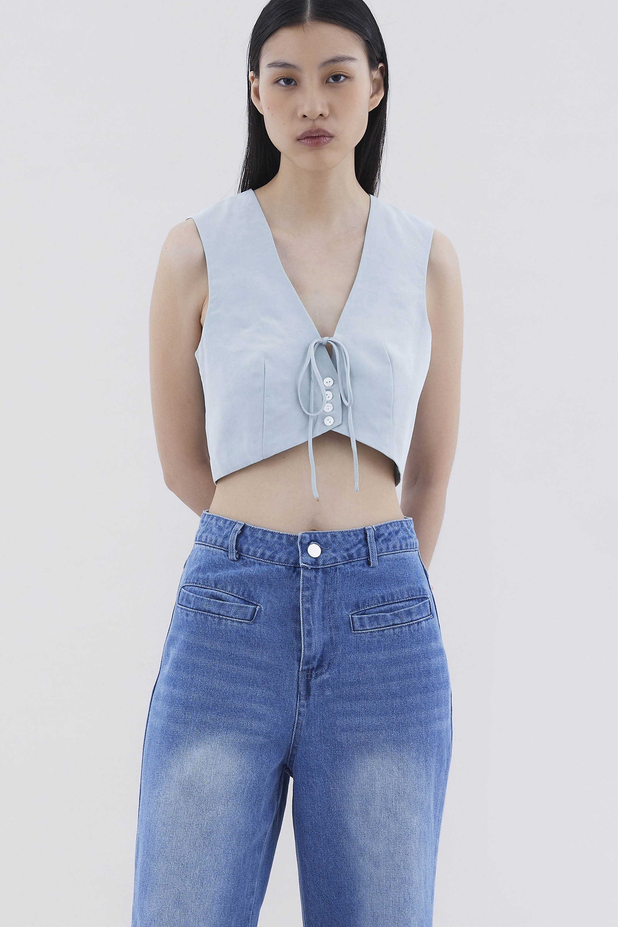 Mabrel Tie-Front Crop Top