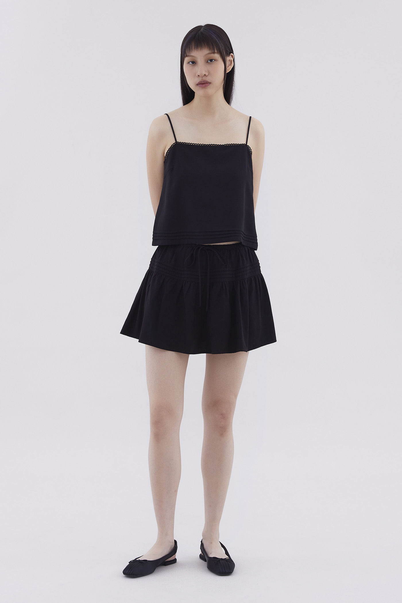 Dione Pin-Tuck Mini Skirt