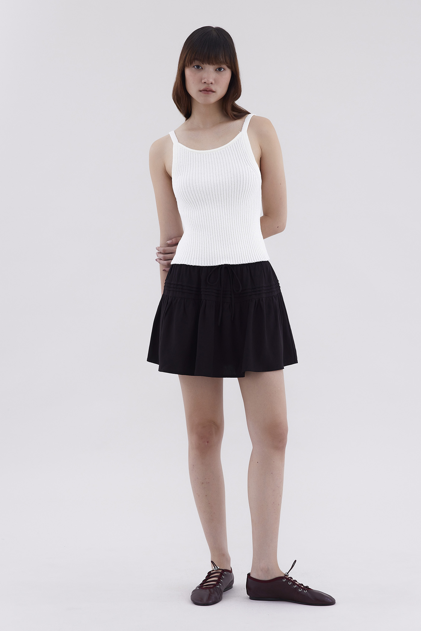 Dione Pin-Tuck Mini Skirt