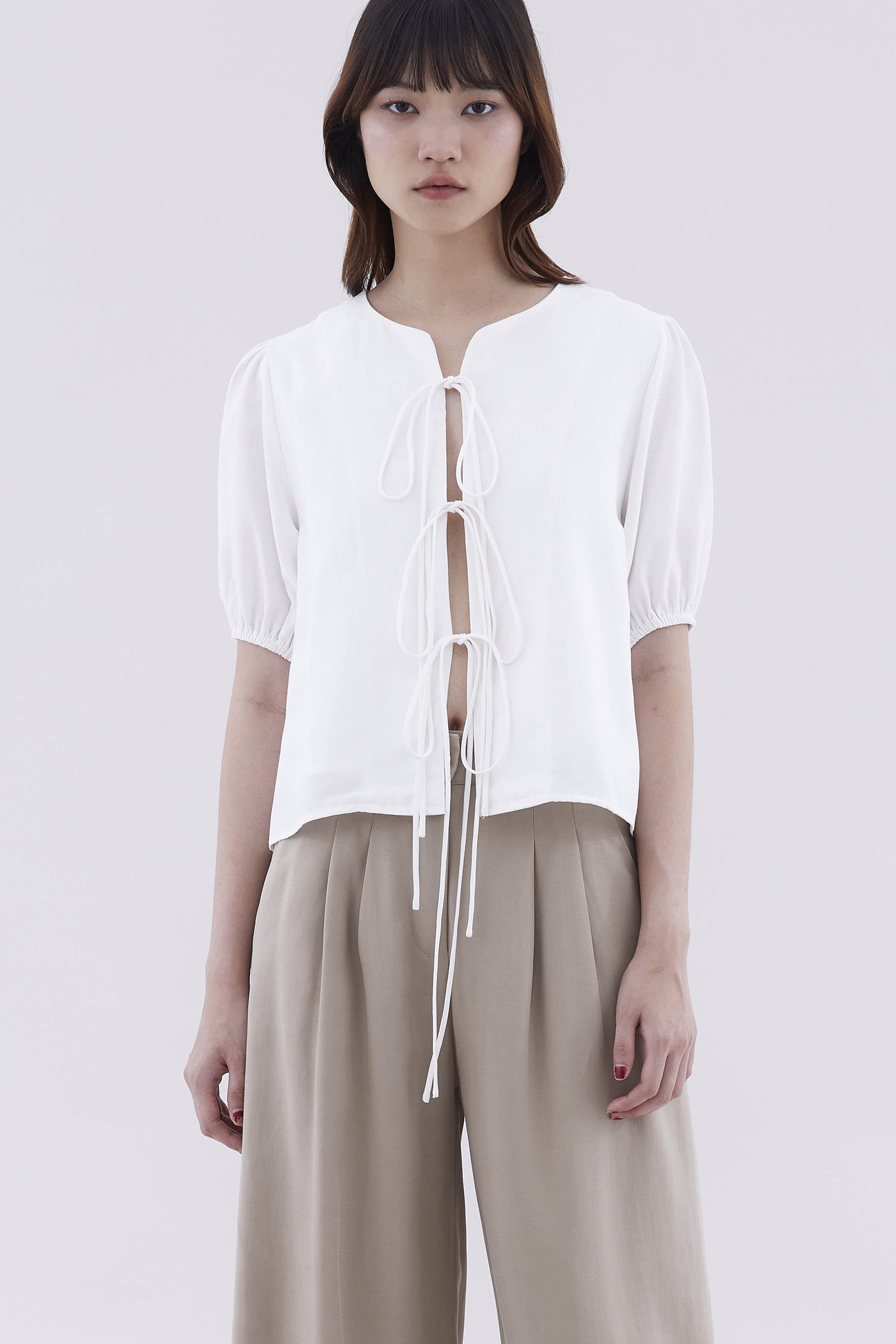 Charlee Front-Tie Blouse