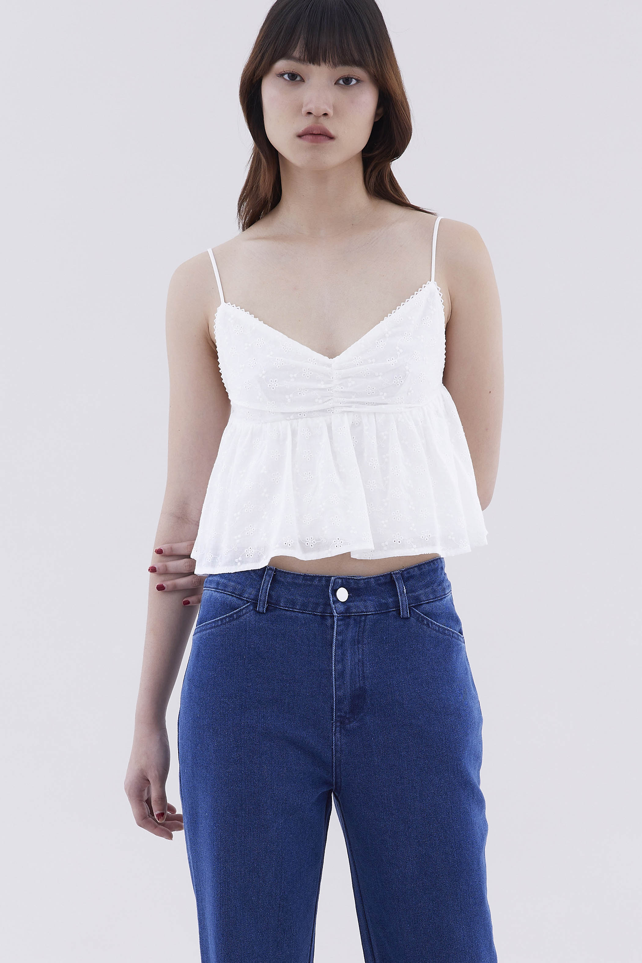 Blaire Ruched-Bust Swing Top