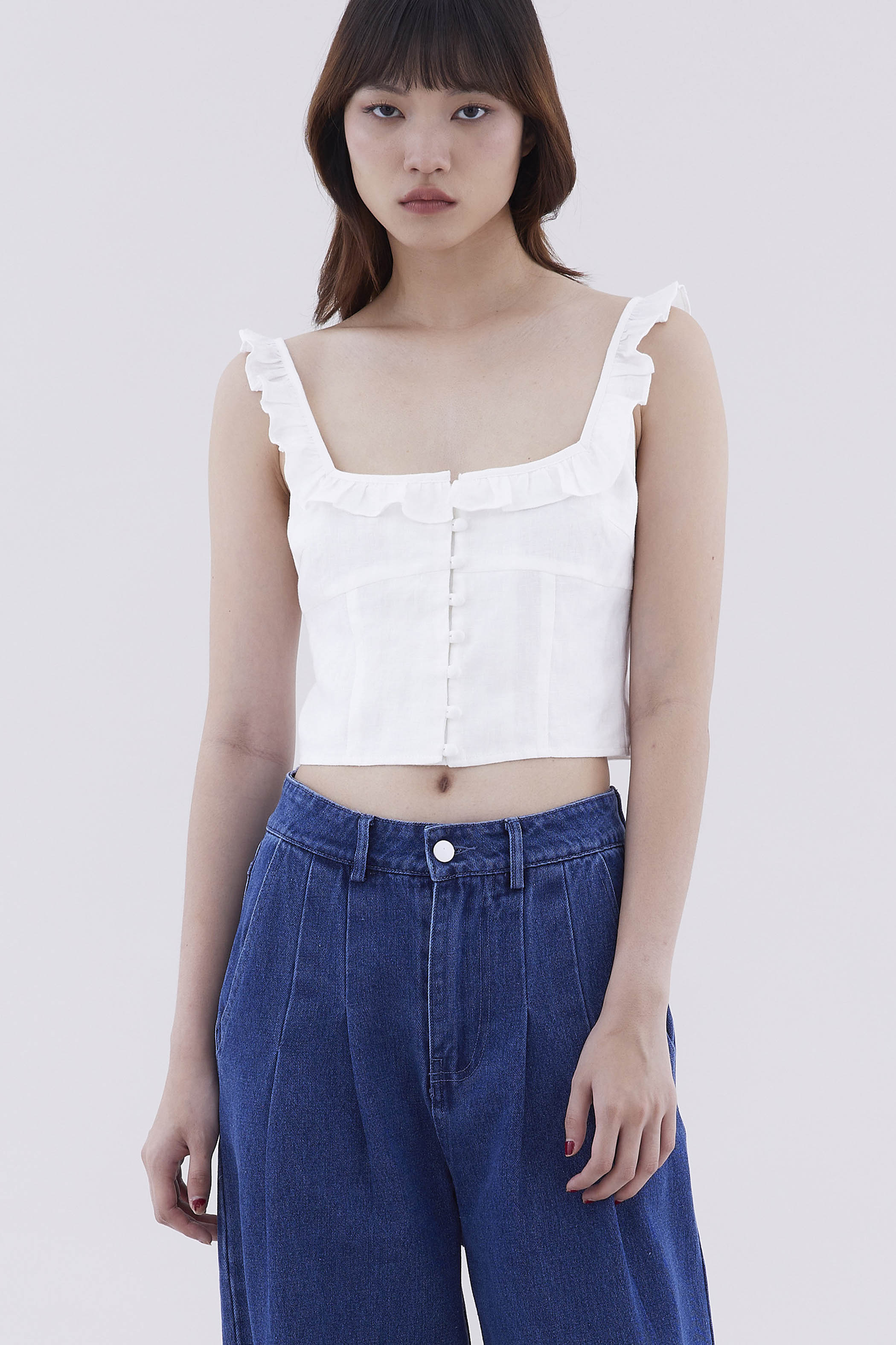 Zoelle Ruffle Neck Top