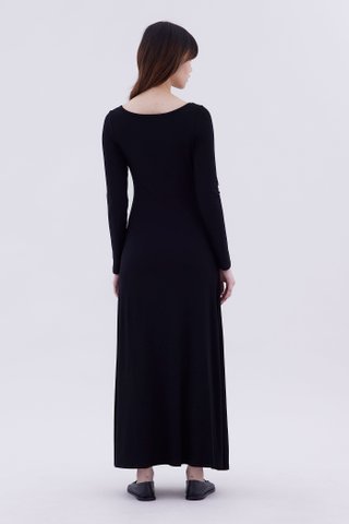 Rubine Boat Neck Jersey Dress