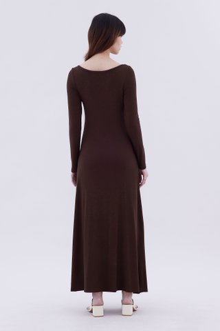 Rubine Boat Neck Jersey Dress