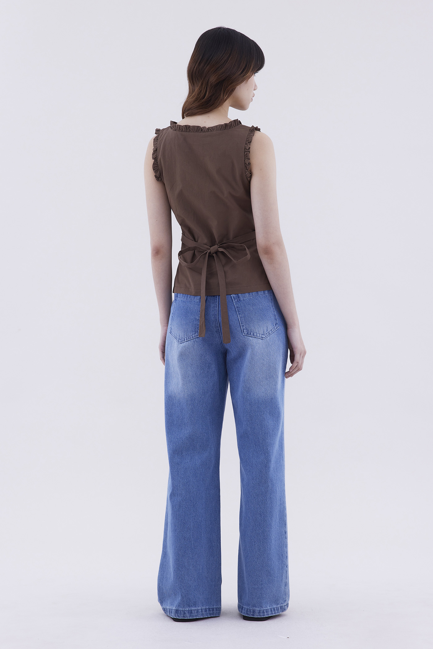 Rosette V-Neck Fitted Top