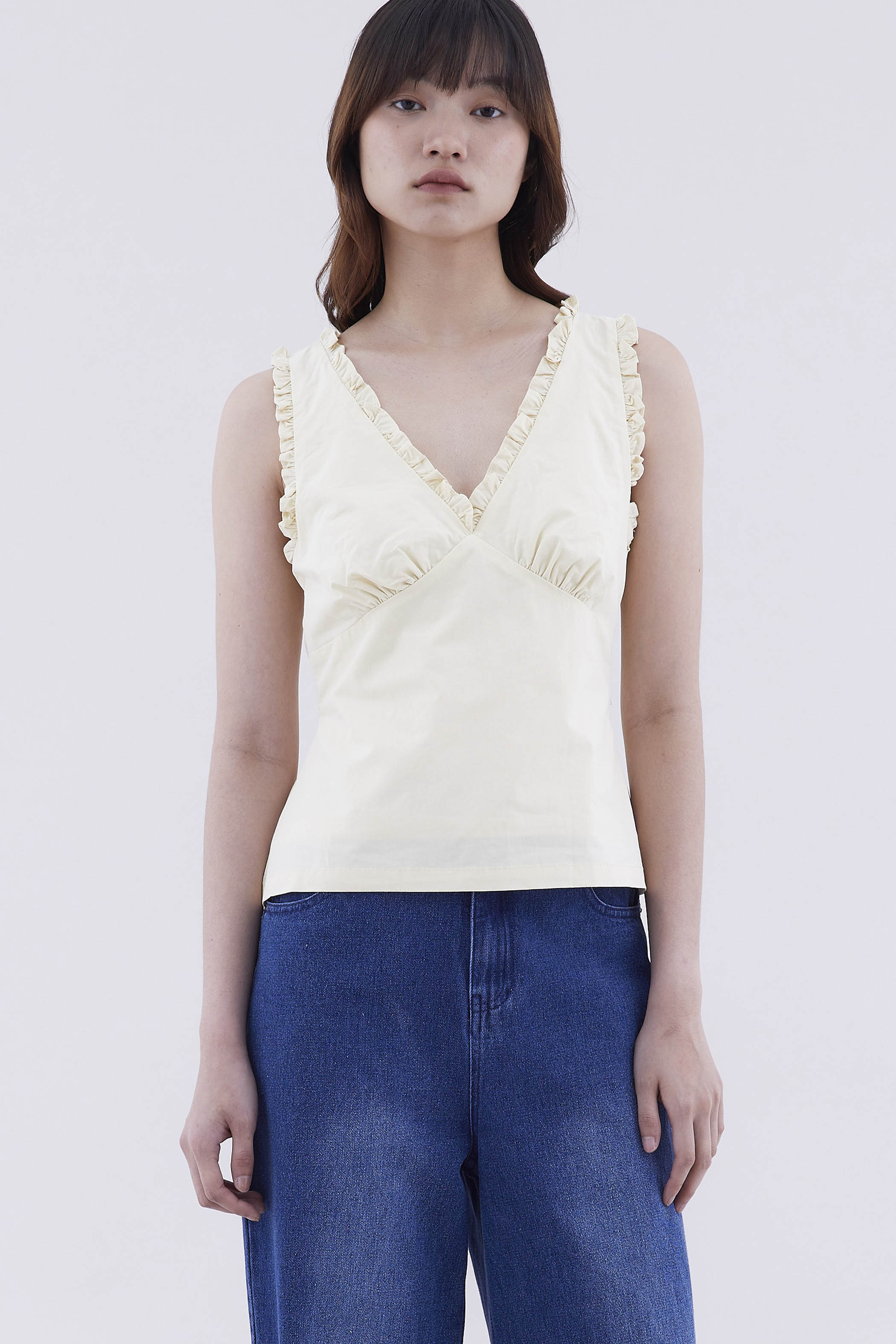 Rosette V-Neck Fitted Top