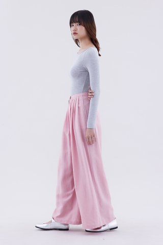 Jeno High-Rise Pleated Wide-Leg Pants