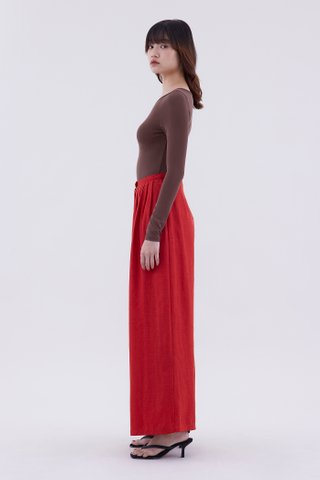 Jeno High-Rise Pleated Wide-Leg Pants