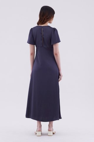 Ledon V Neck Puff Sleeve Dress