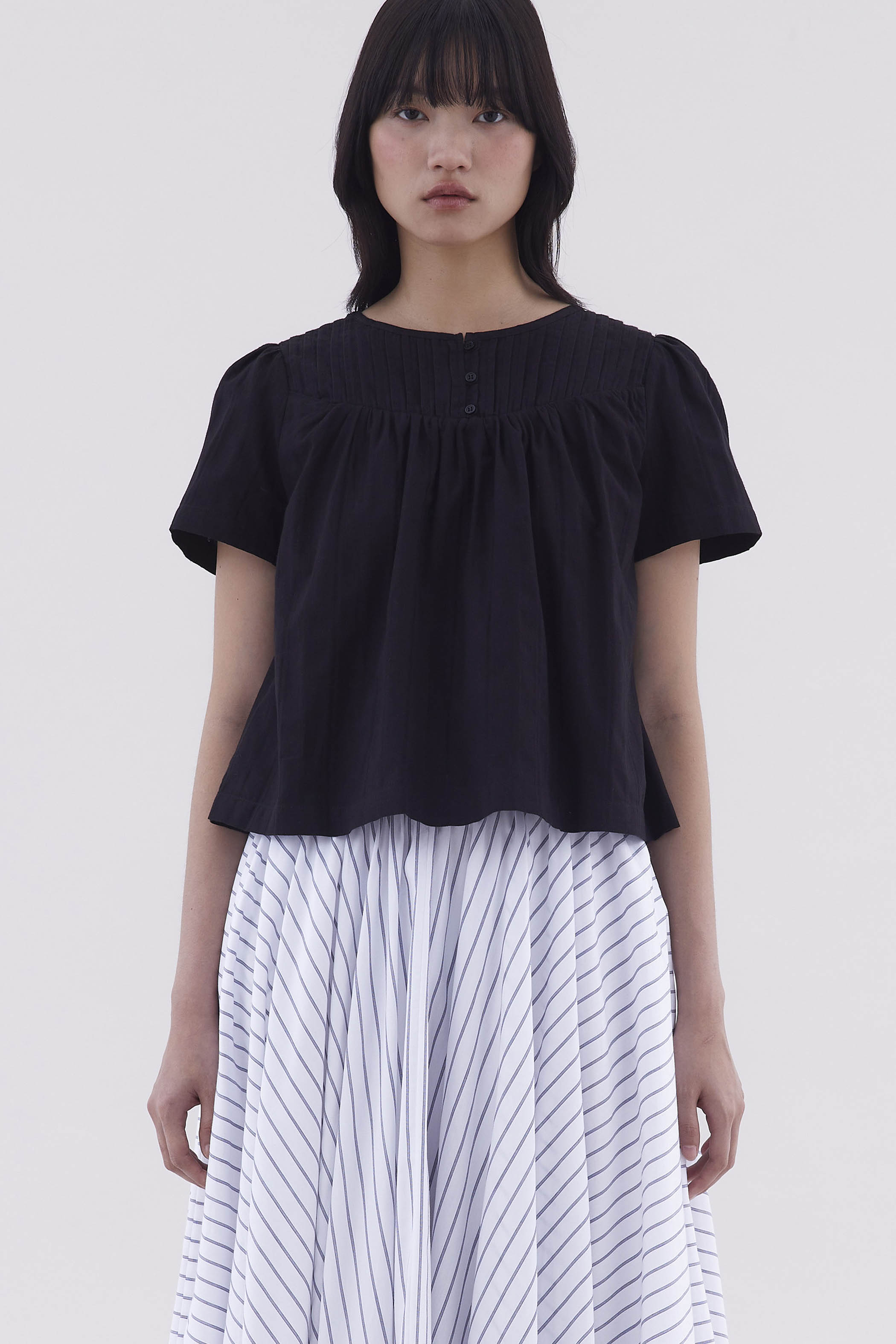 Laire Pin-Tuck Relaxed Top