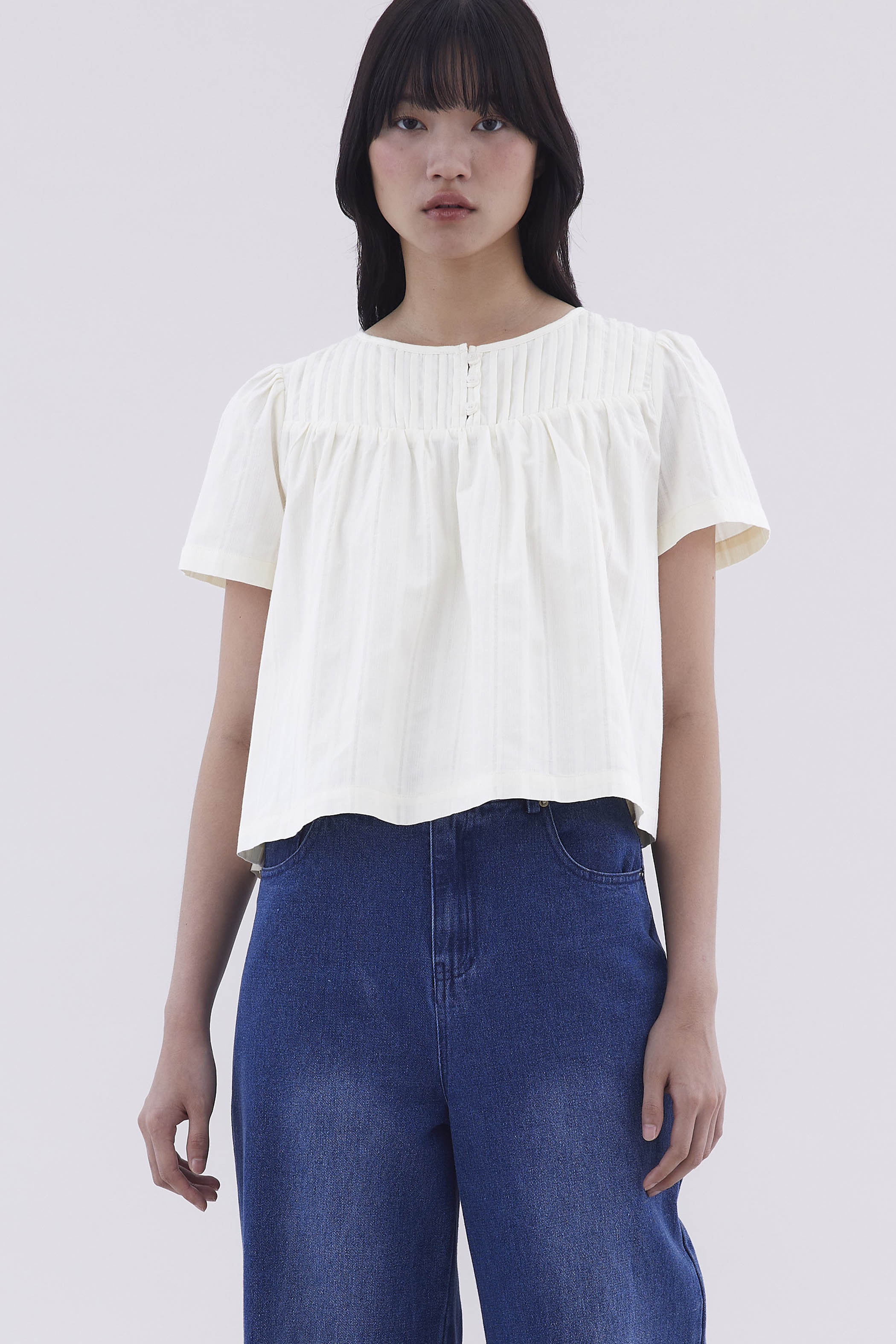 Laire Pin-Tuck Relaxed Top