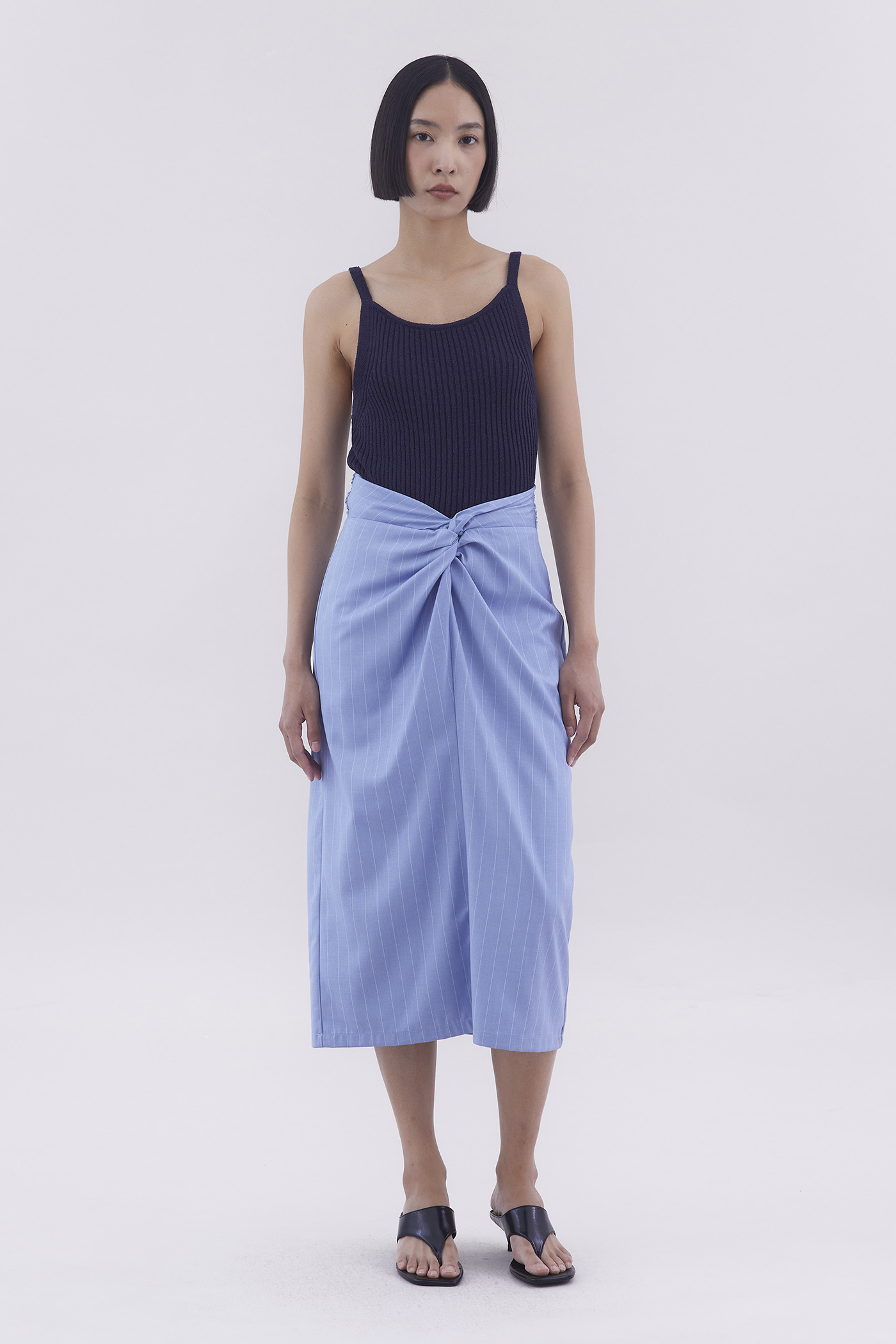 Lizabeth Mid-Rise Twist-Front Skirt