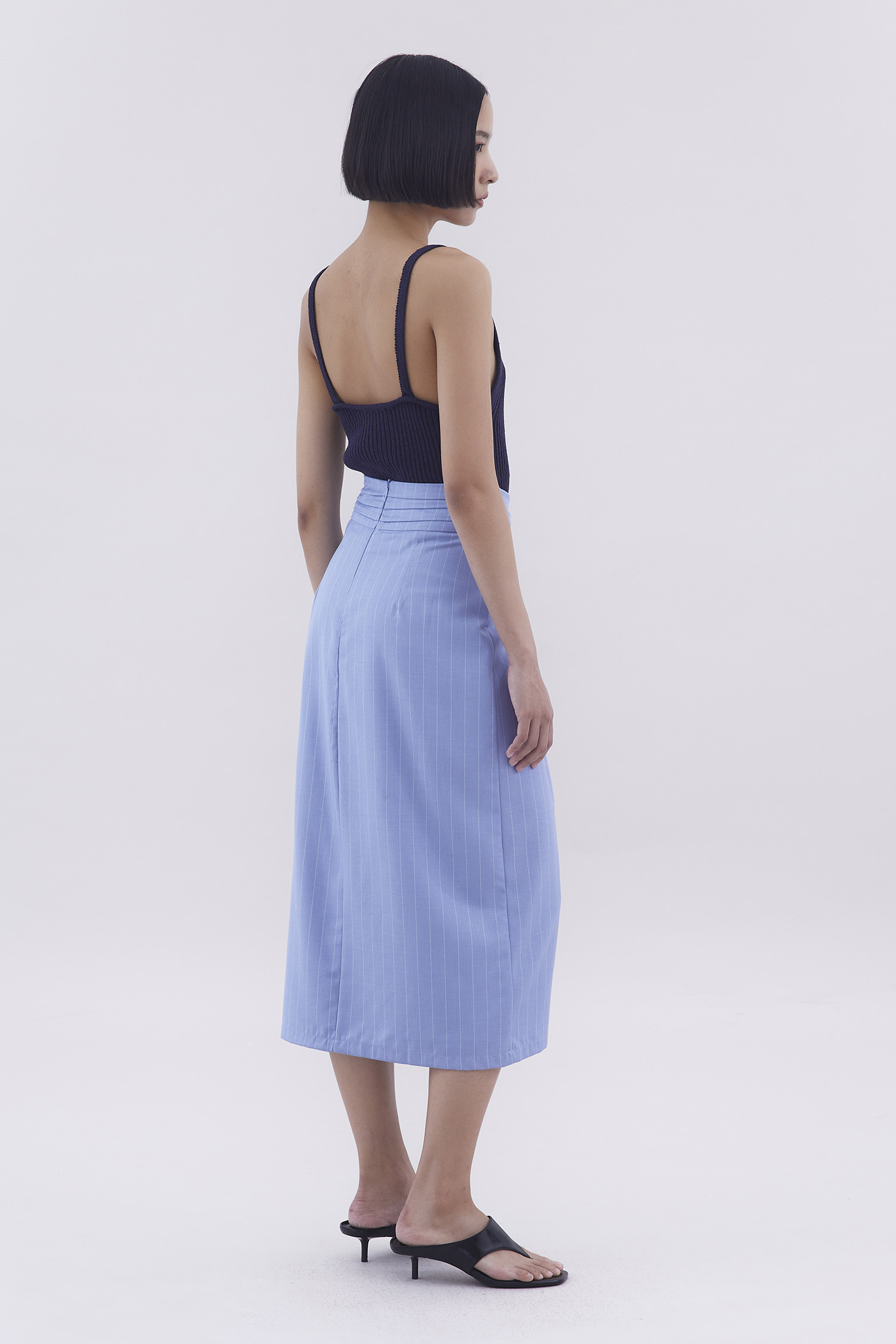 Lizabeth Mid-Rise Twist-Front Skirt