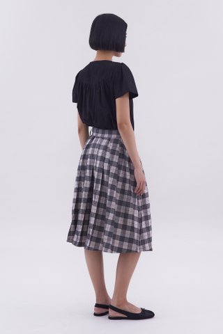 Aralyn Mid- Rise Box-Pleat Skirt