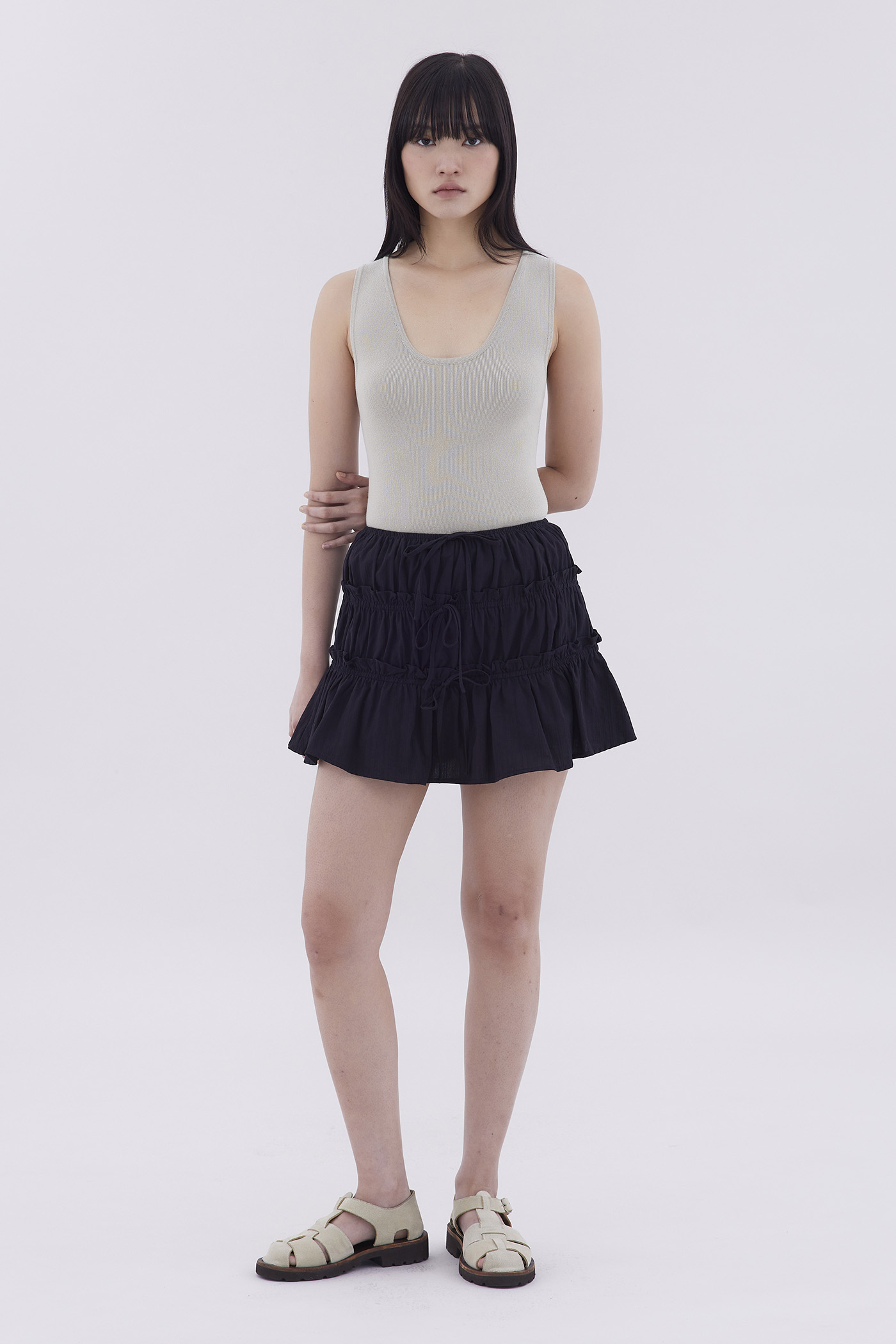 Zenifer Mid-Rise Ruffle Tier Skorts