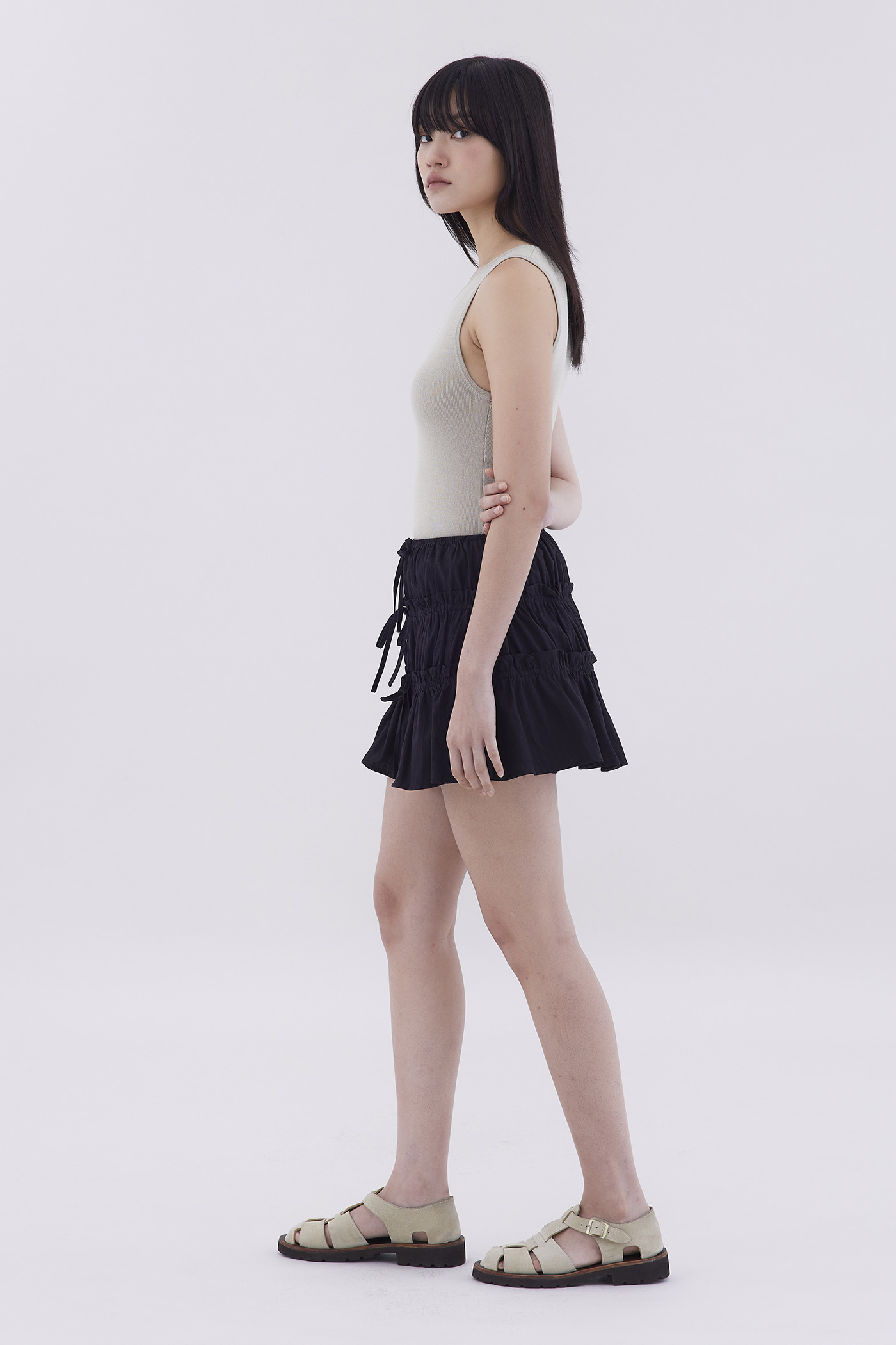 Zenifer Mid-Rise Ruffle Tier Skorts
