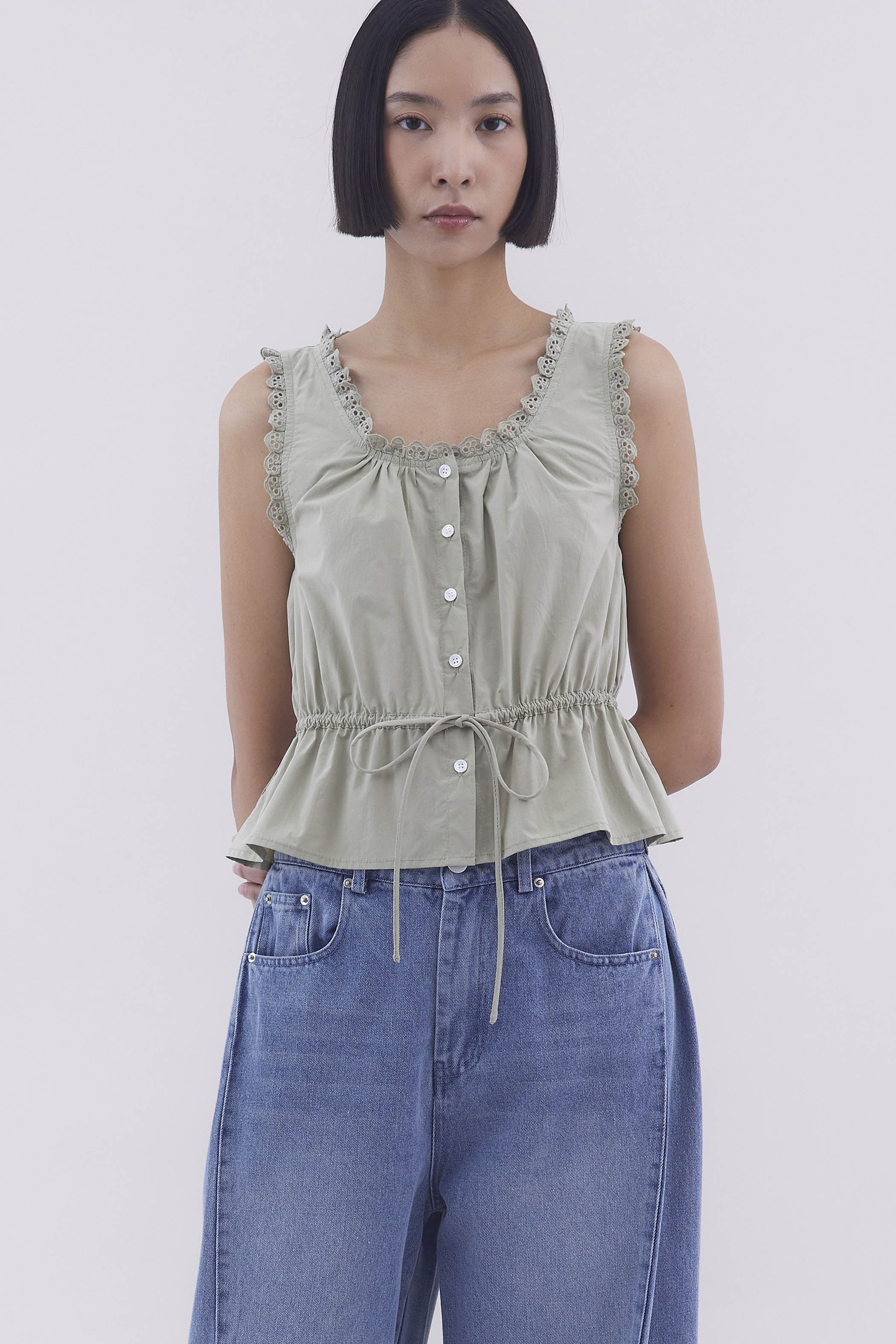 Leadow Lace-Trim Top