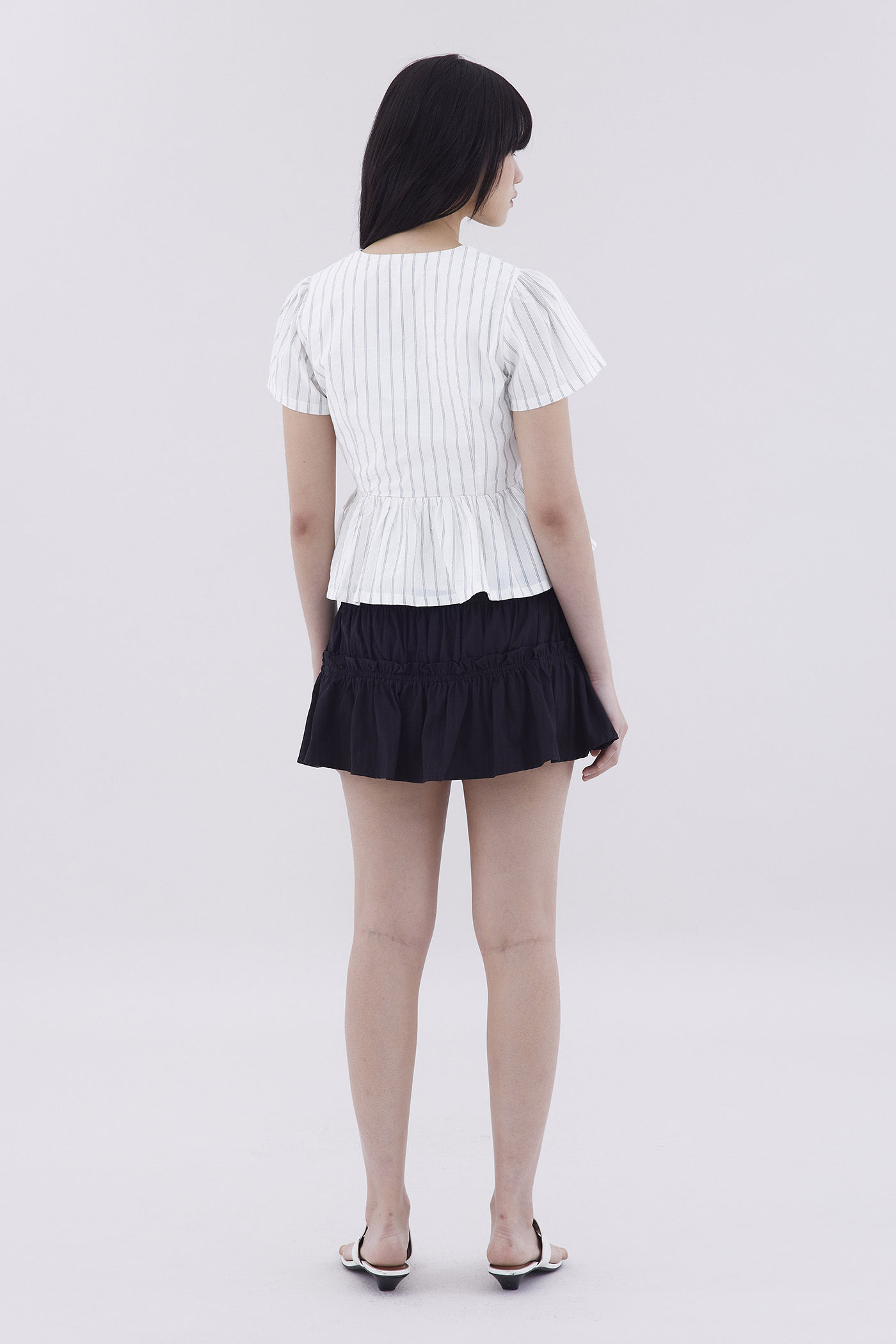 Cecelyn Tie-Front Peplum Top