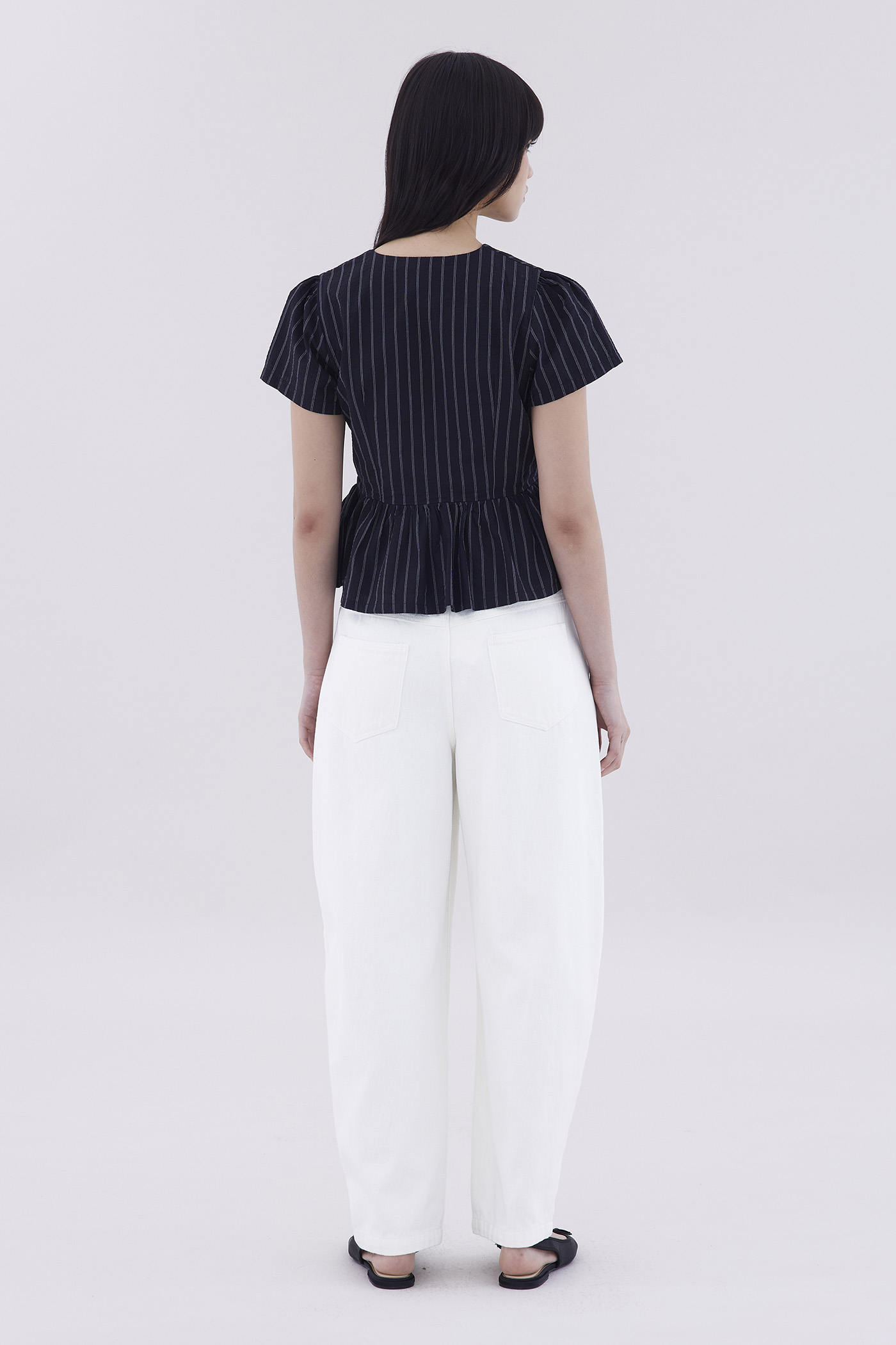 Cecelyn Tie-Front Peplum Top