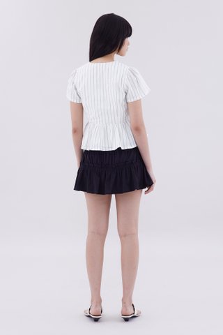 Cecelyn Tie-Front Peplum Top