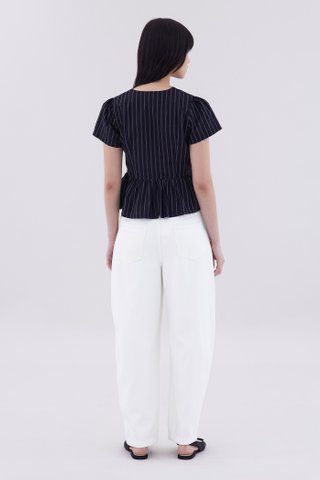 Cecelyn Tie-Front Peplum Top