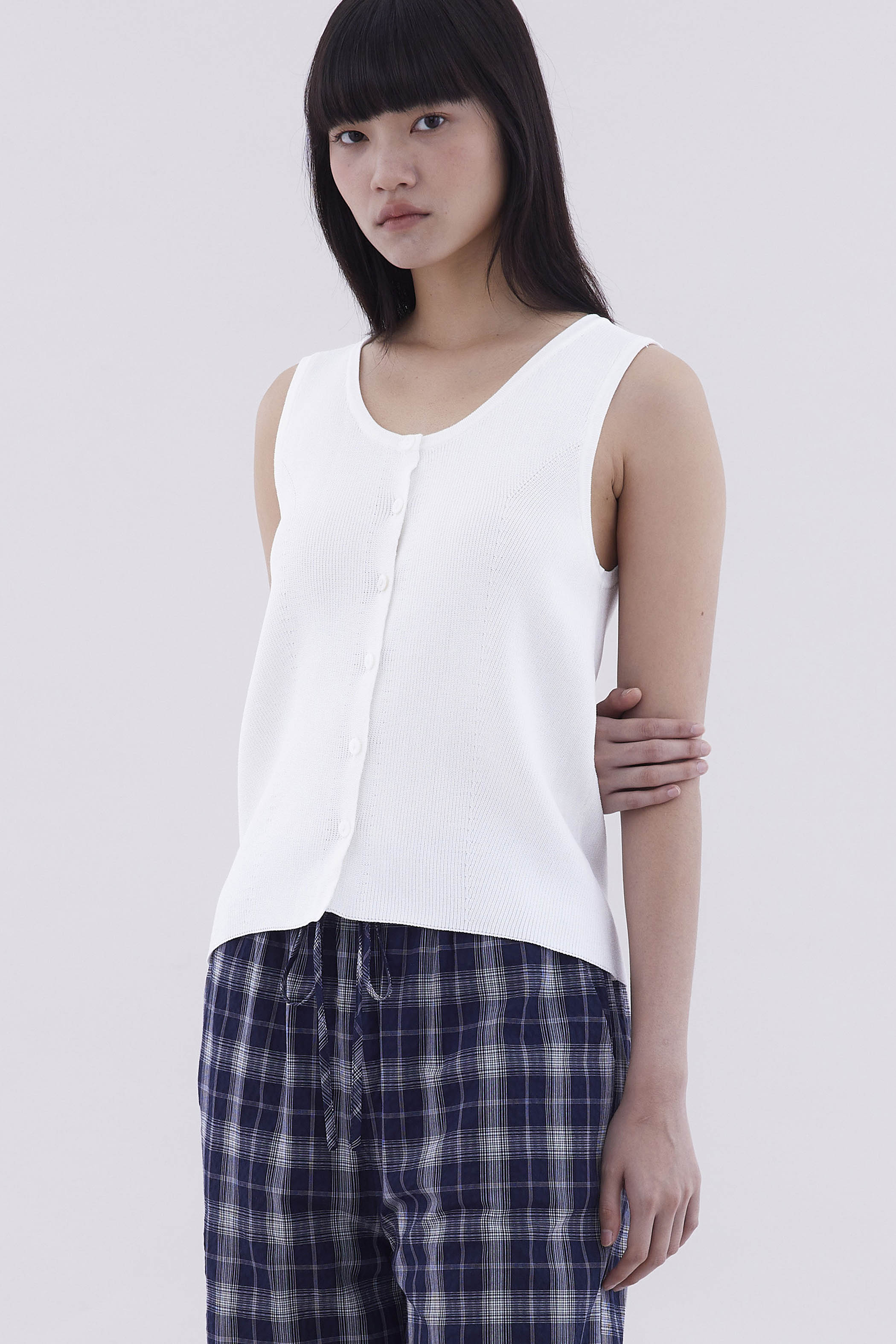 Emberly Front-Button Knit Tank