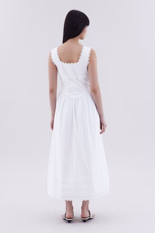 Berley Lace-Trim Pin Tuck Dress