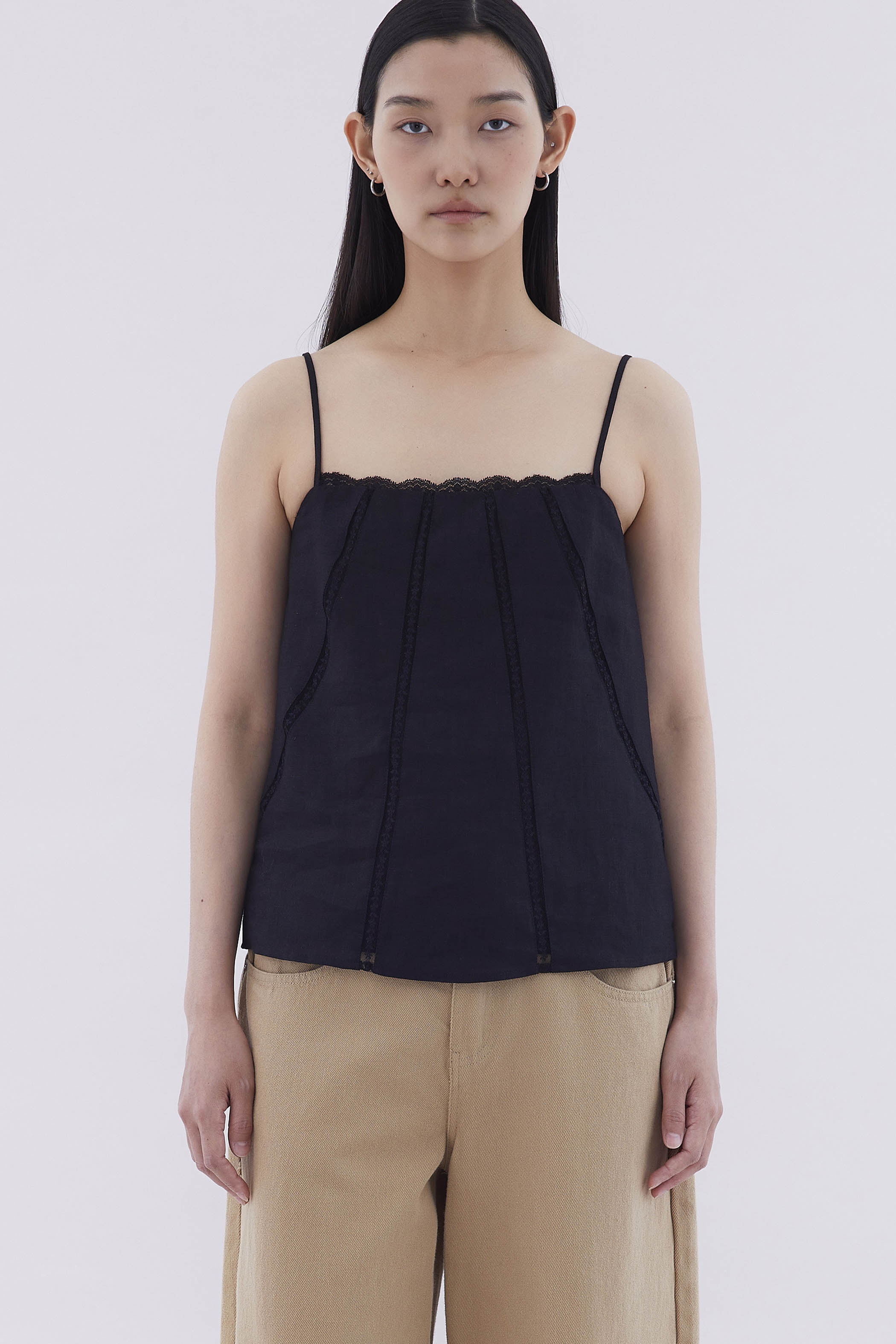 Marison Lace-Trim Panelled Top