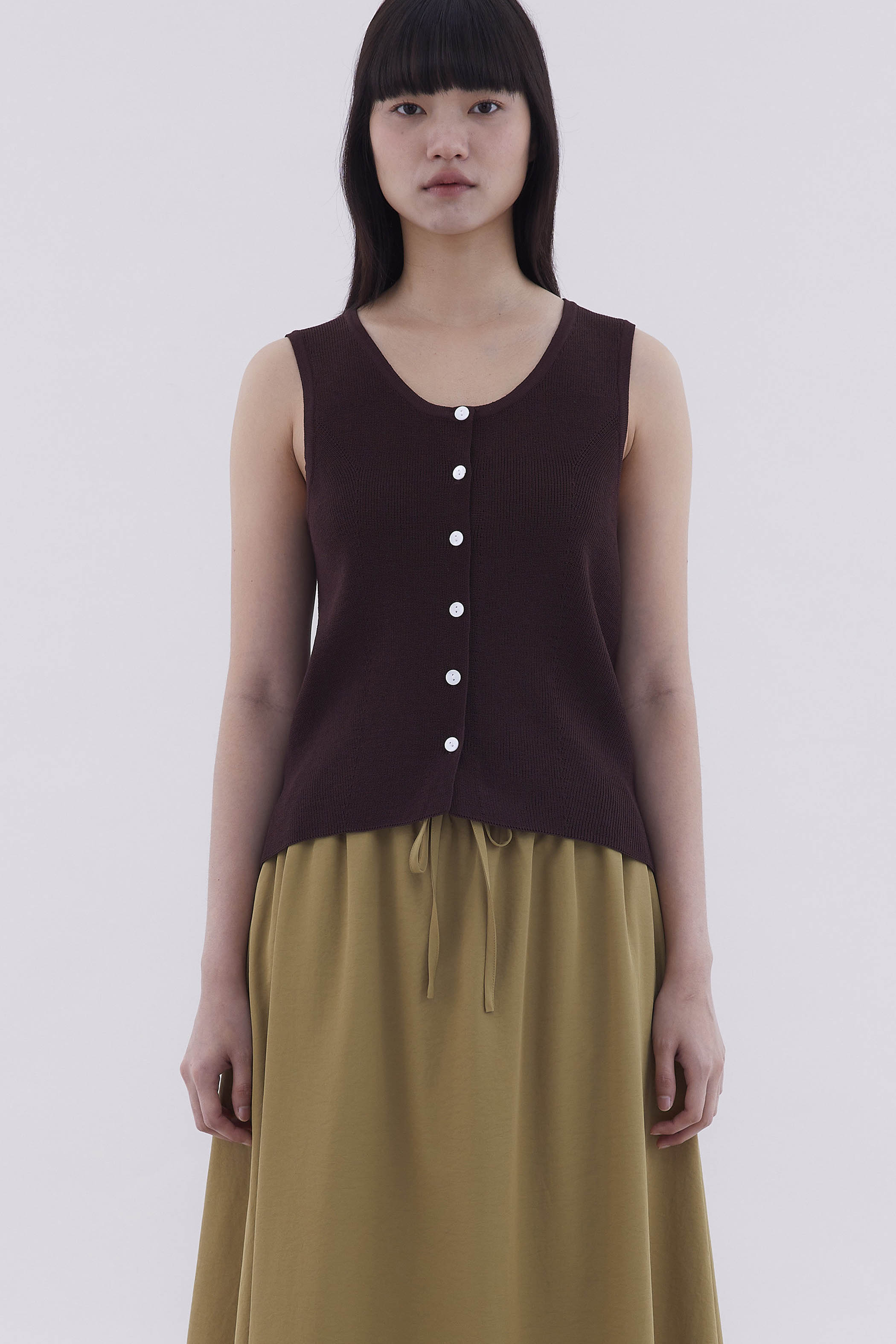 Emberly Front-Button Knit Tank