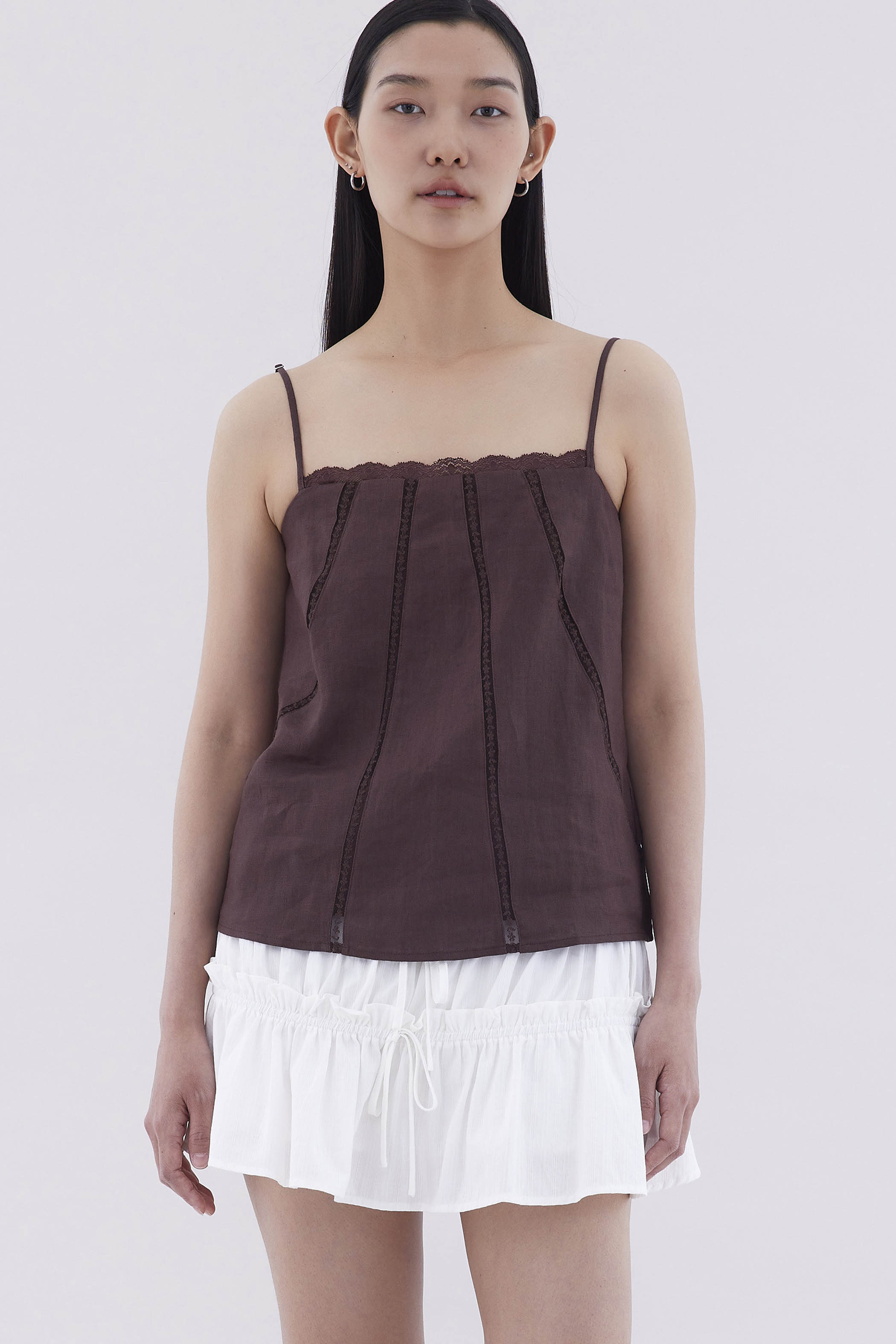 Marison Lace-Trim Panelled Top