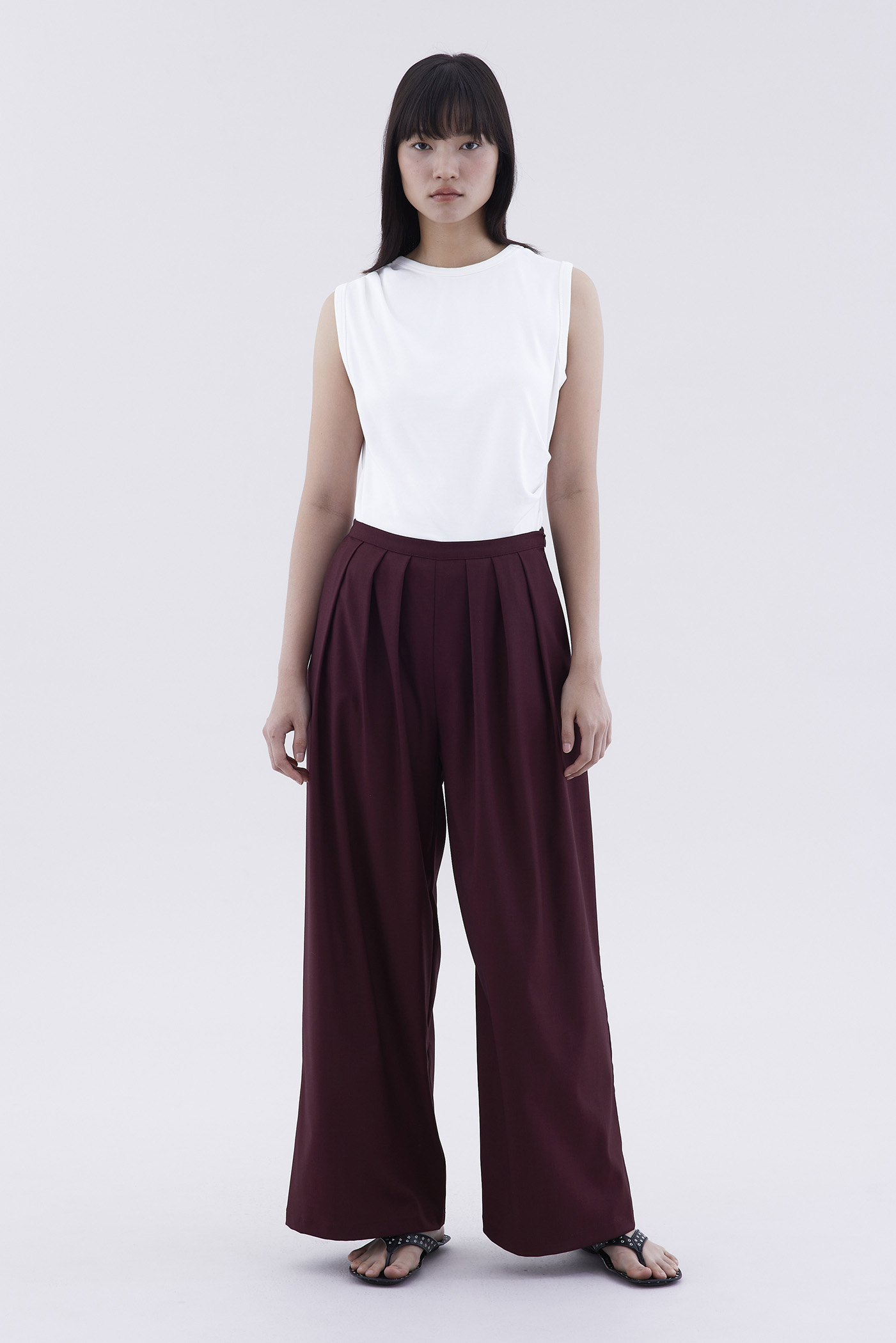 Zendra Mid-Rise Pleated Pants
