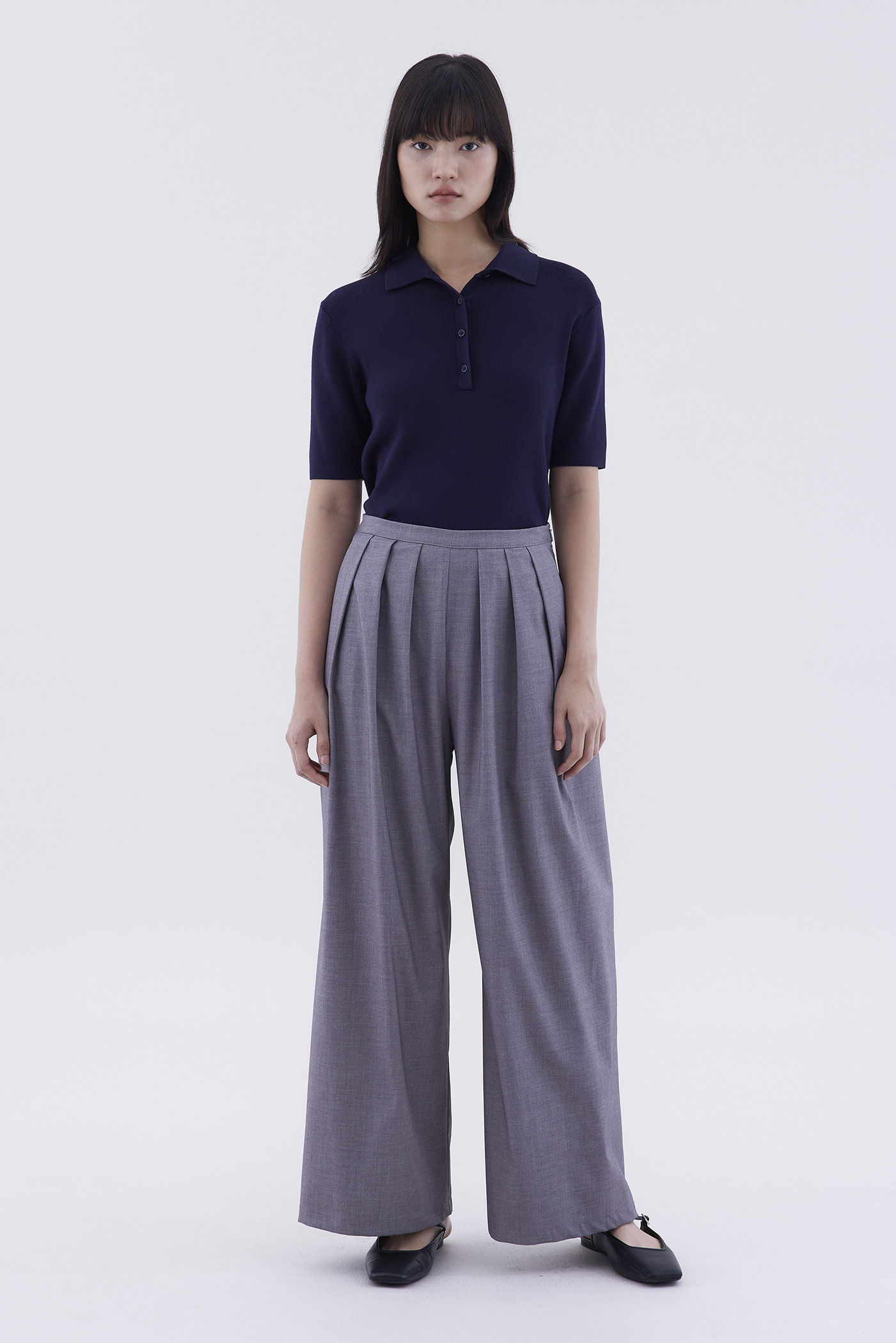 Zendra Mid-Rise Pleated Pants