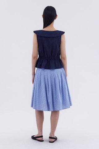 Arely Collared Drawstring Top