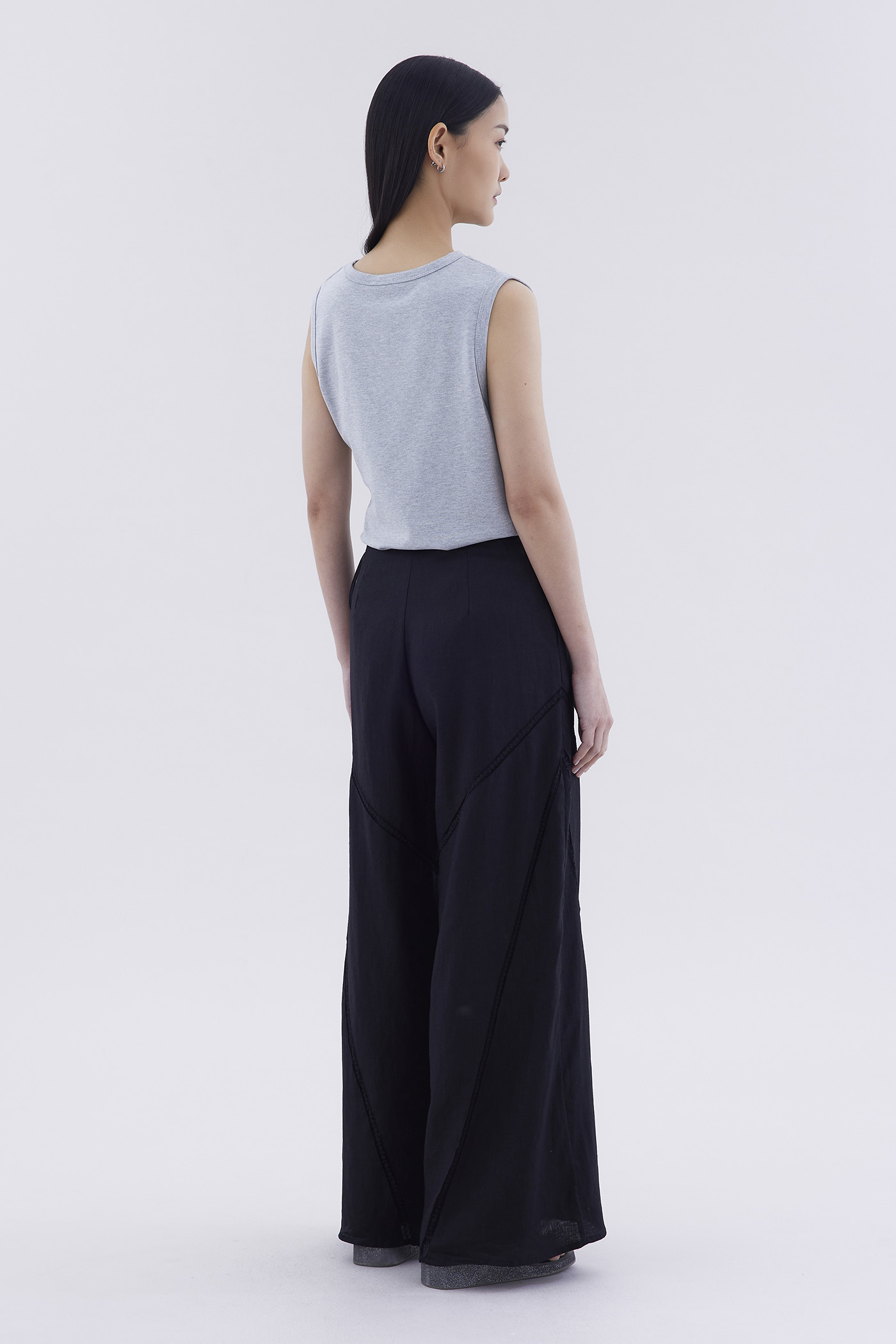 Jacqen Lace-Trim Panelled Pants