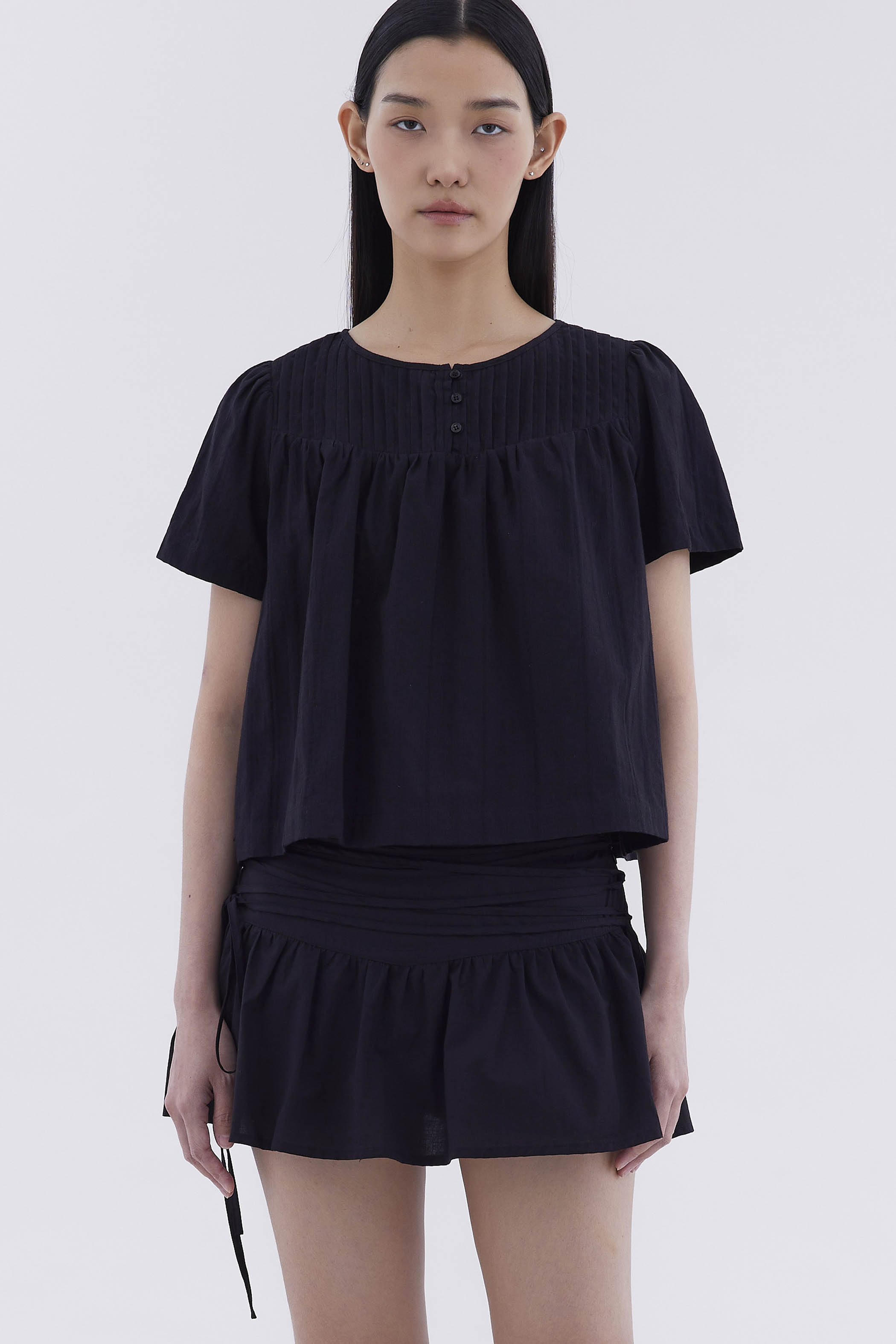 Laire Pin-Tuck Relaxed Top