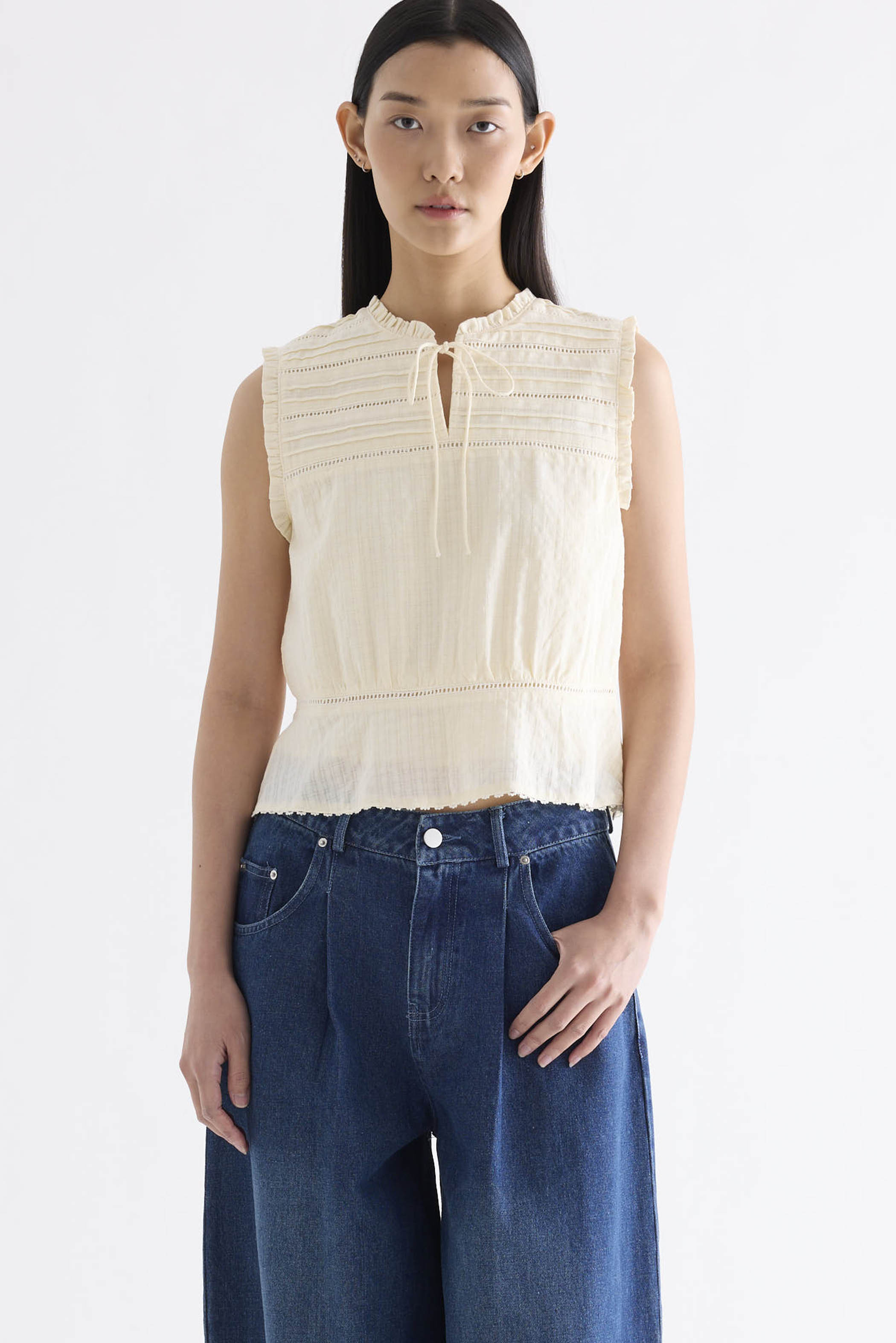 Bryne Pin-Tuck Top