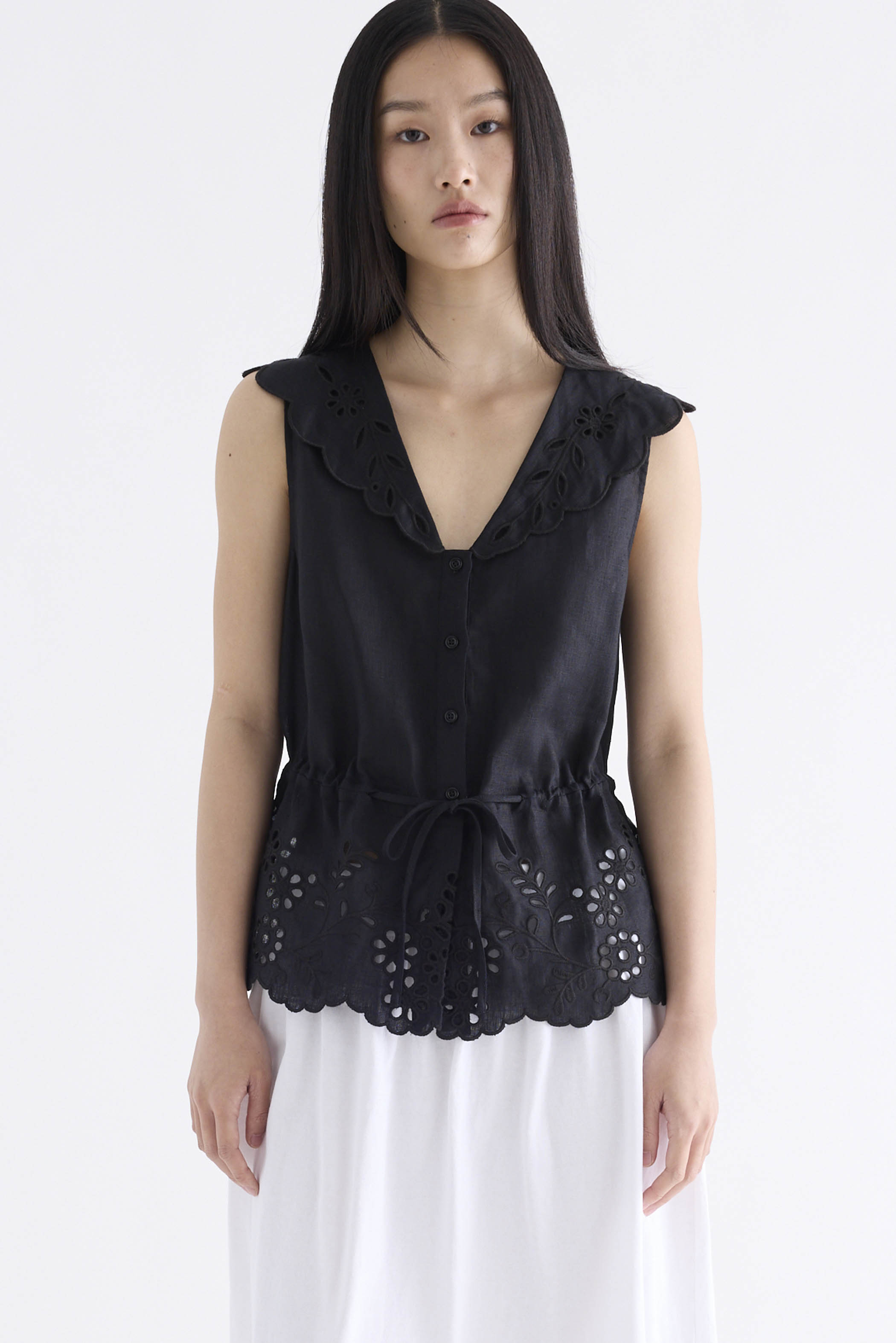 Zoe Lace Waist-Tie Top