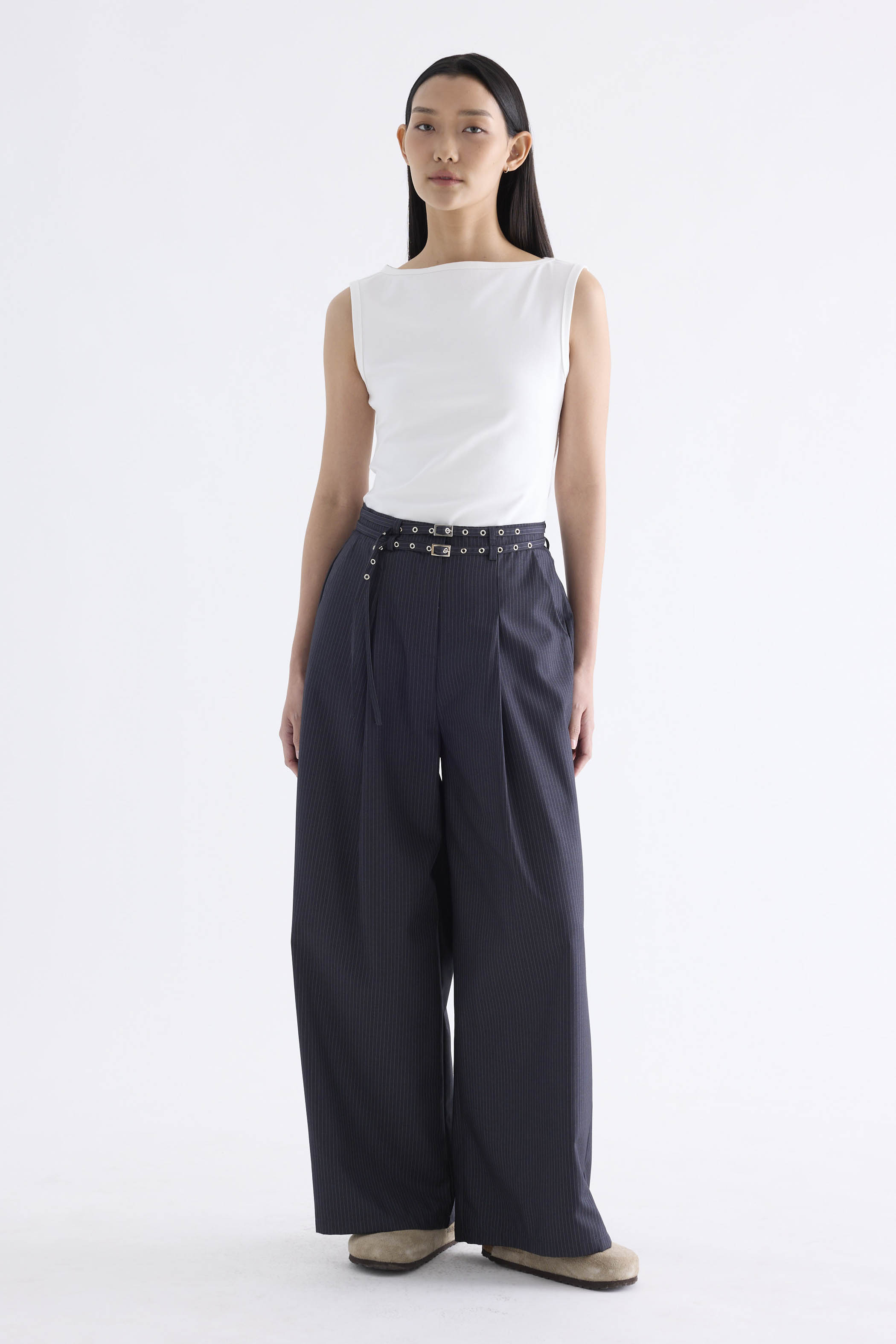 Sharelle High-Rise Pleat Pants