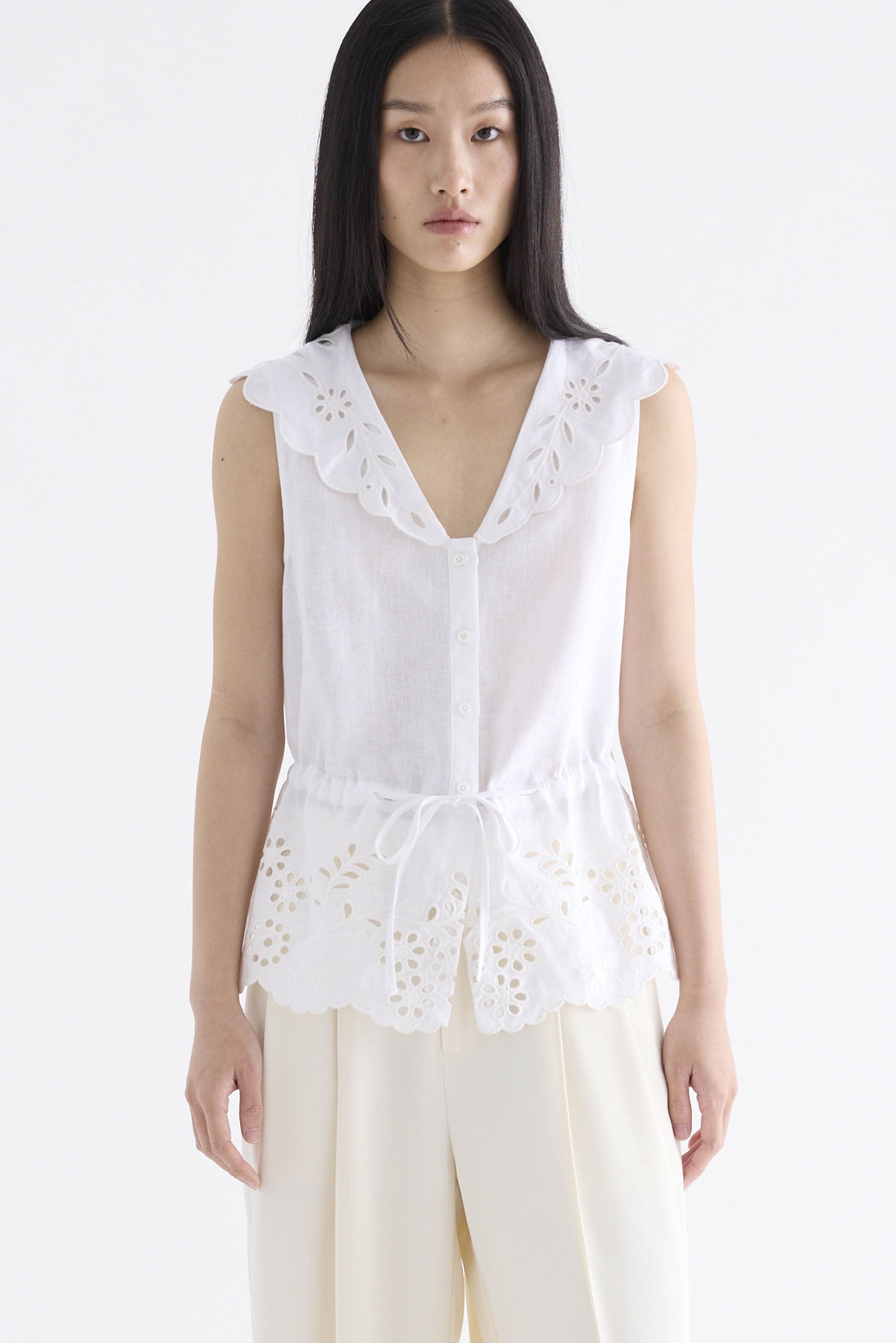 Zoe Lace Waist-Tie Top