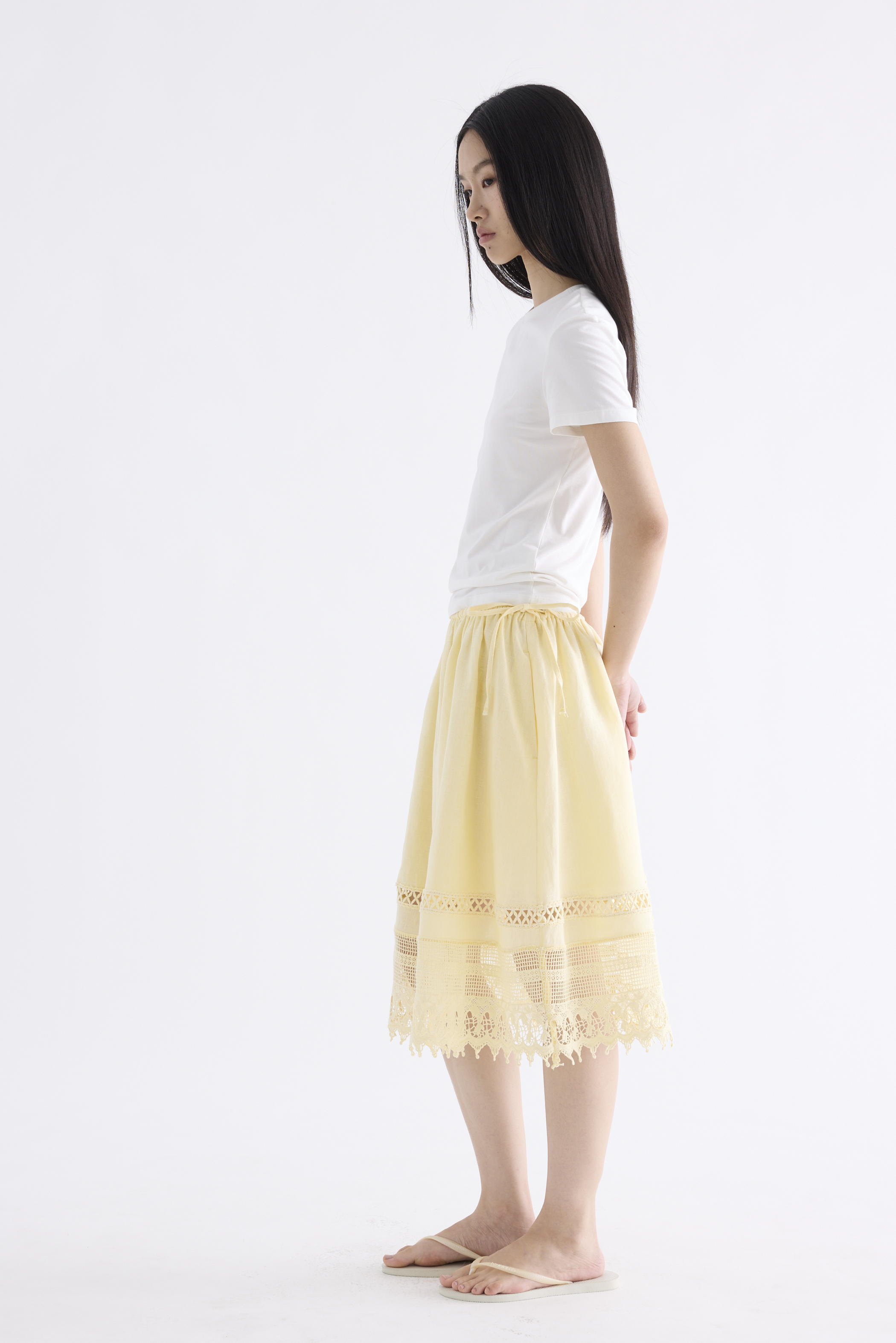 Beatrice Crochet-Trim Midi Skirt