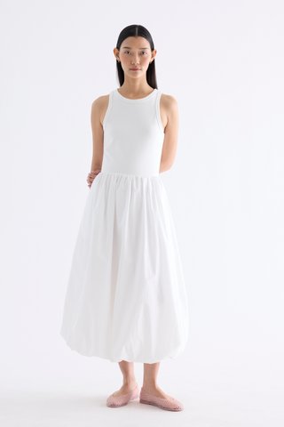 Maisy Ribbon-Tie Balloon Dress