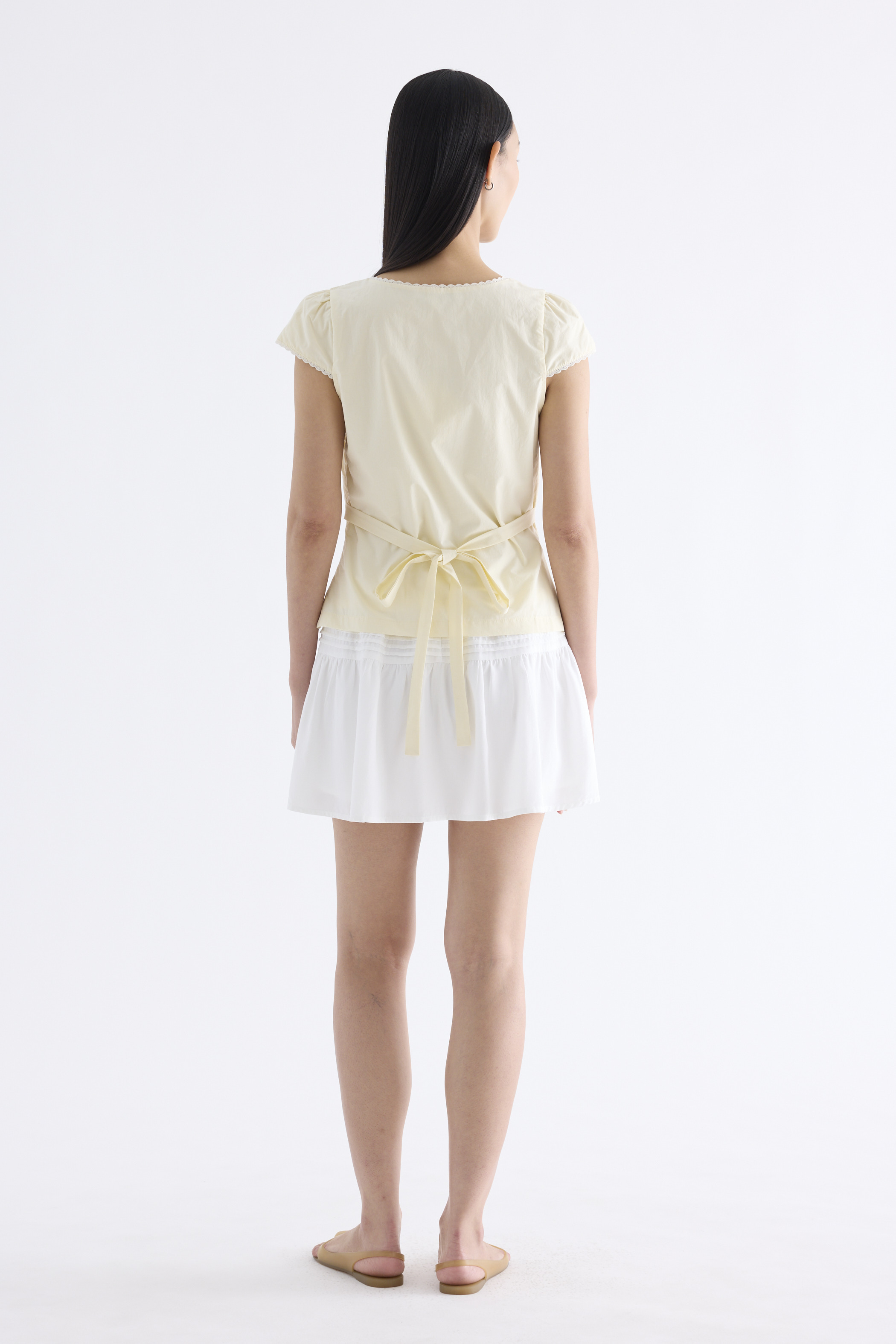 Mariette Lace Trim Fitted Blouse