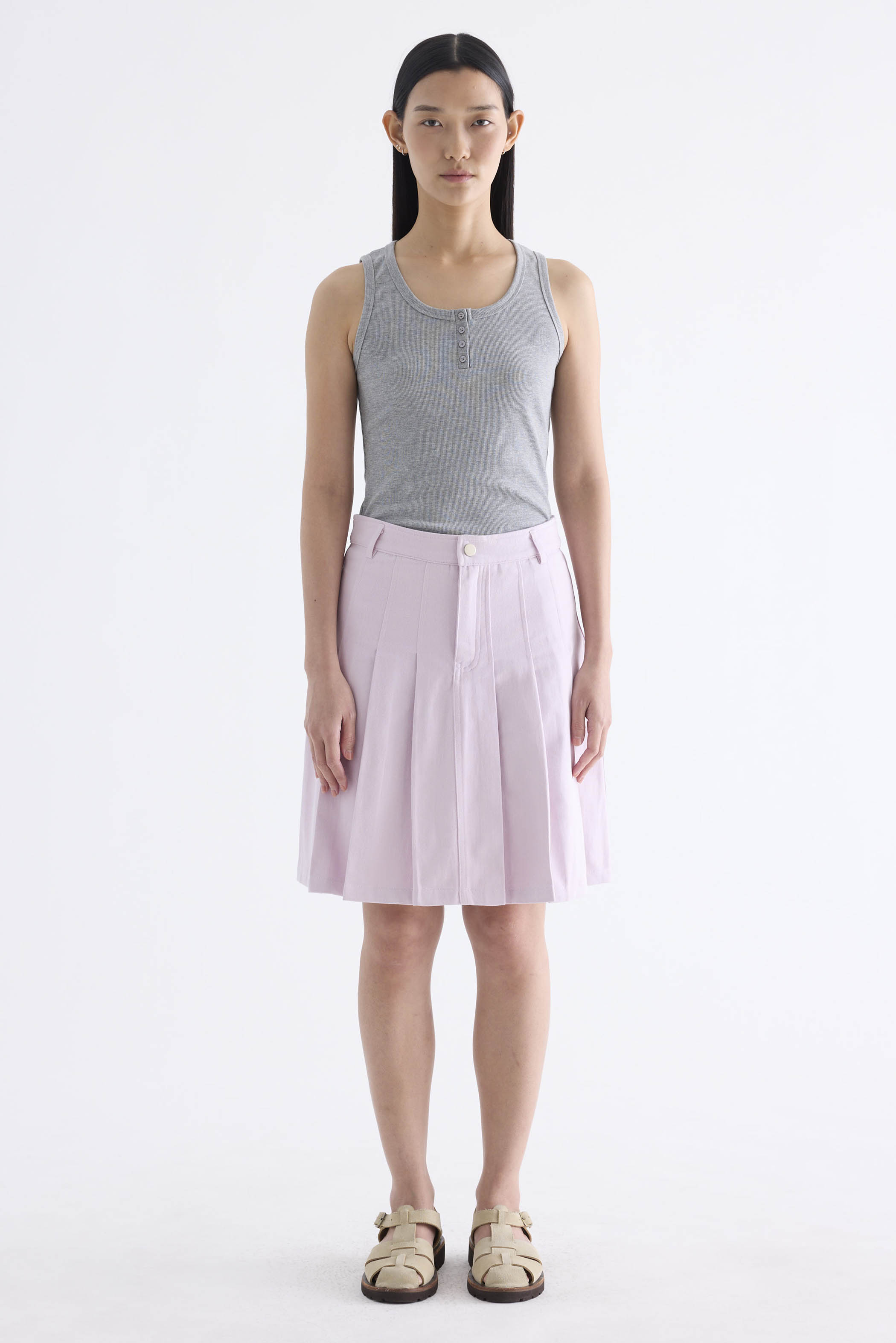 Kendella Low-Rise Pleated Skirt